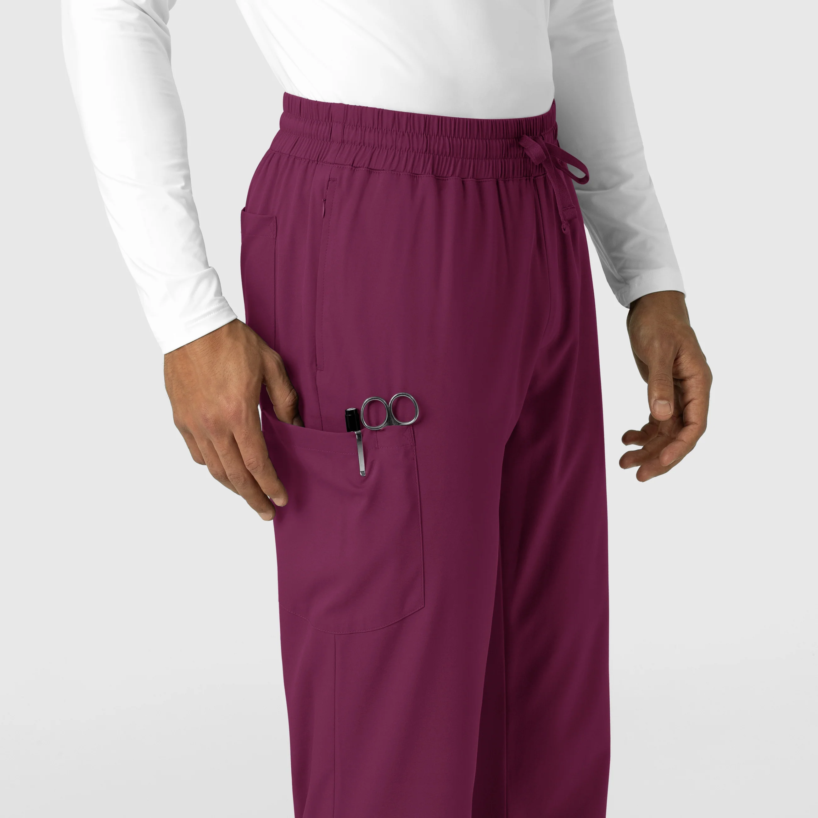 Boundless Men's Straight Leg Scrub Pant - Wine - Image 8