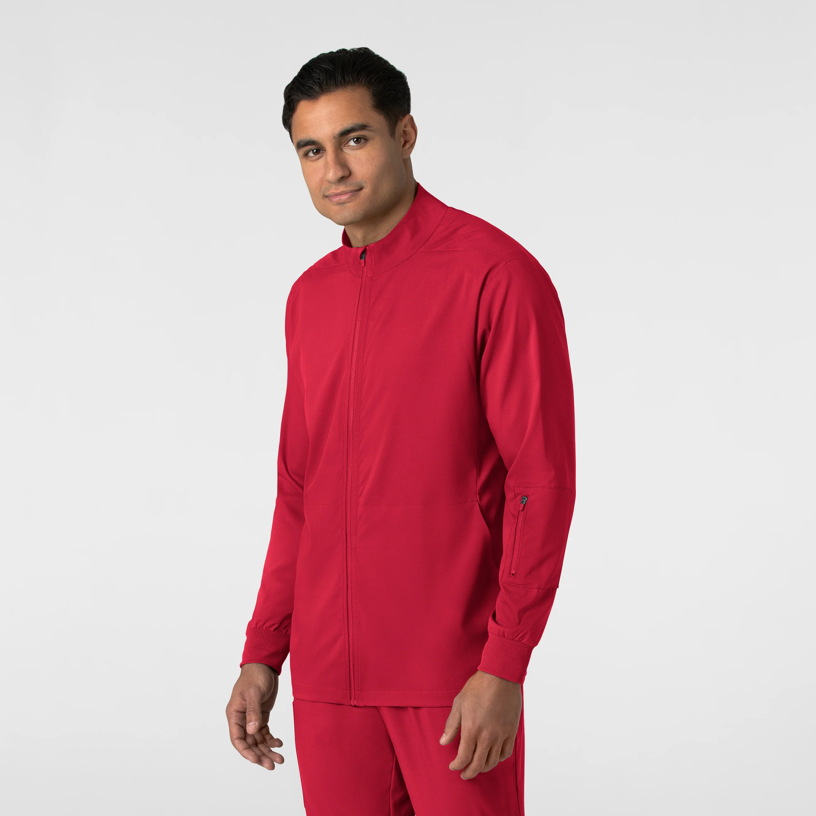 Boundless Men's Warm Up Scrub Jacket - Red - Image 4