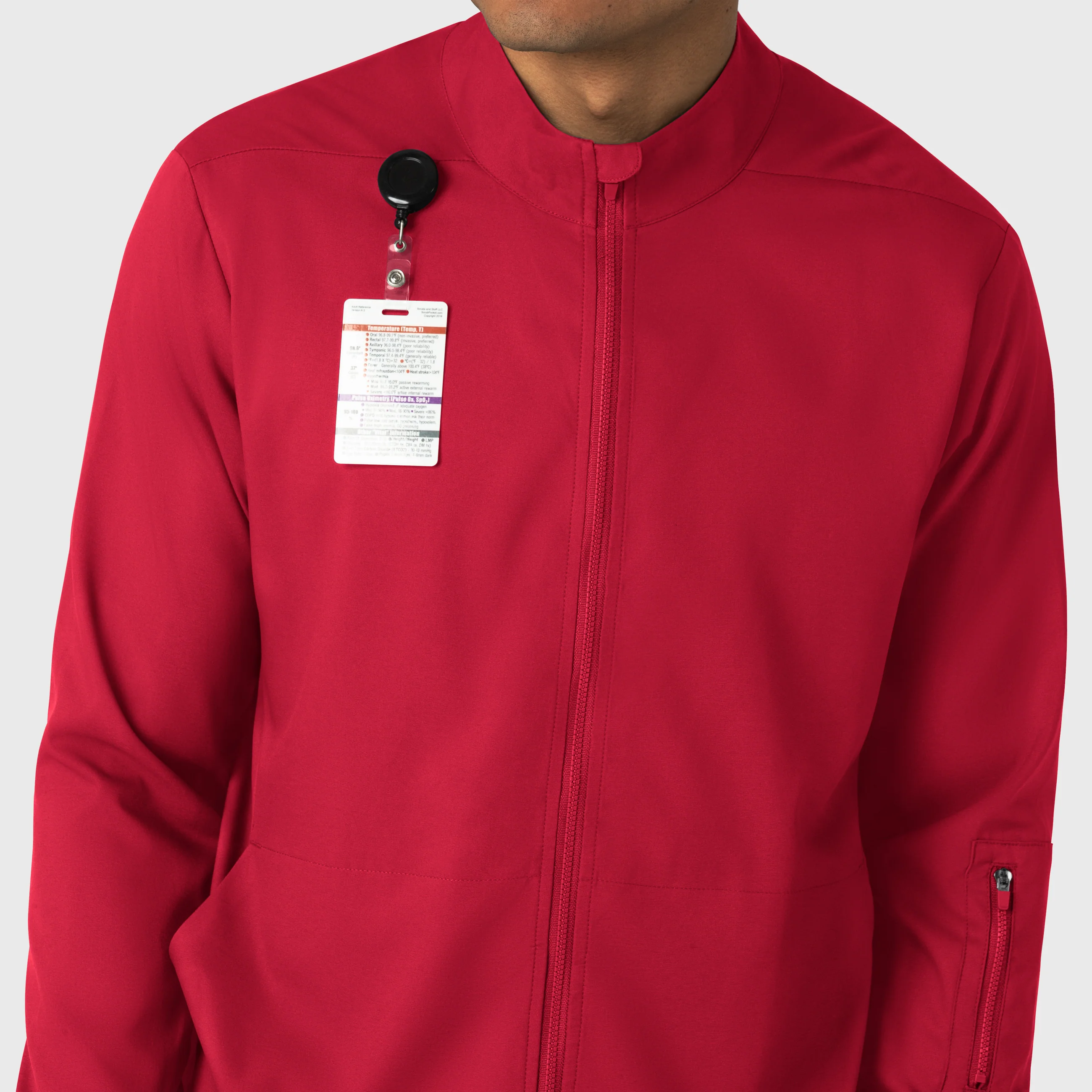 Boundless Men's Warm Up Scrub Jacket - Red - Image 9
