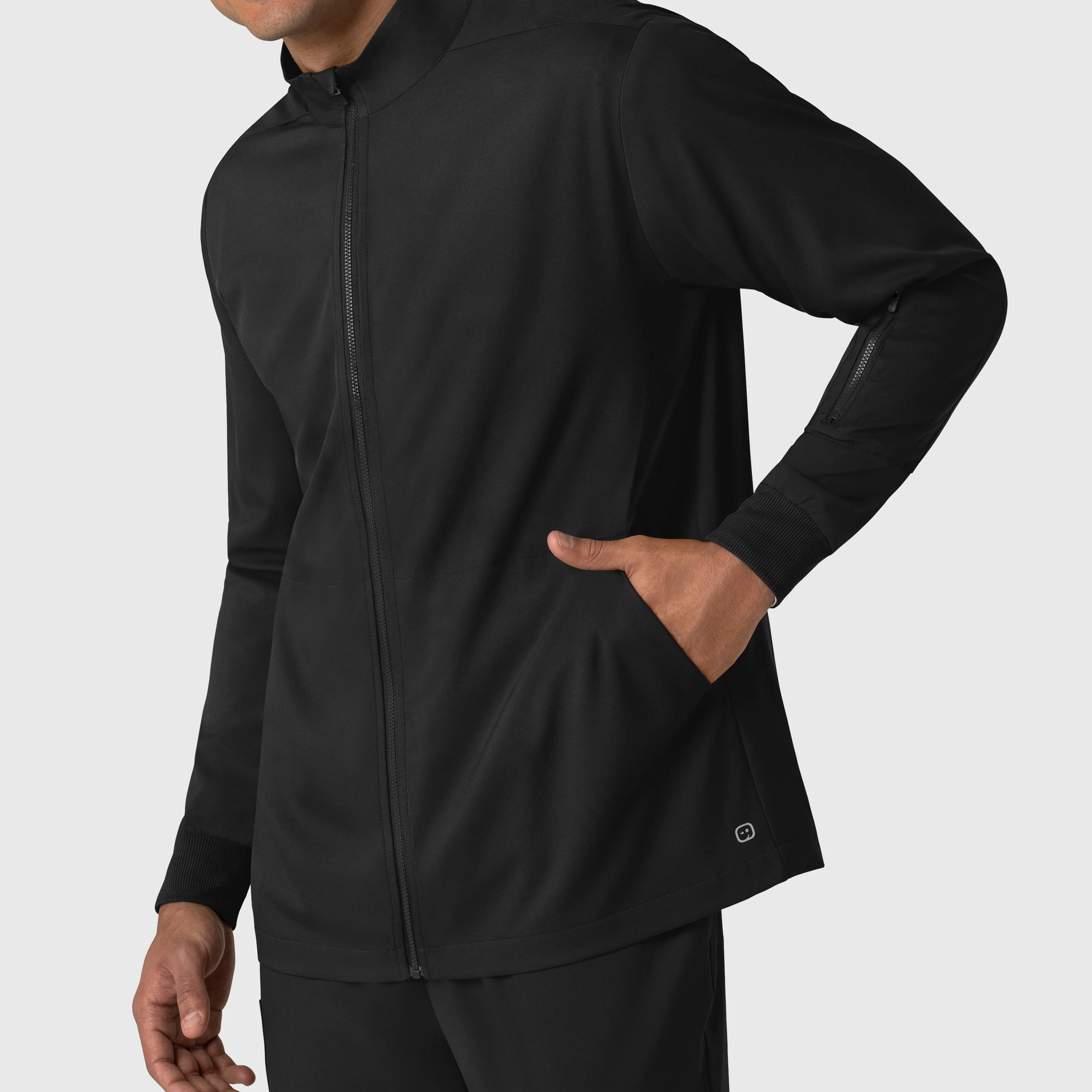 Boundless Men's Warm Up Scrub Jacket - Black - Image 5