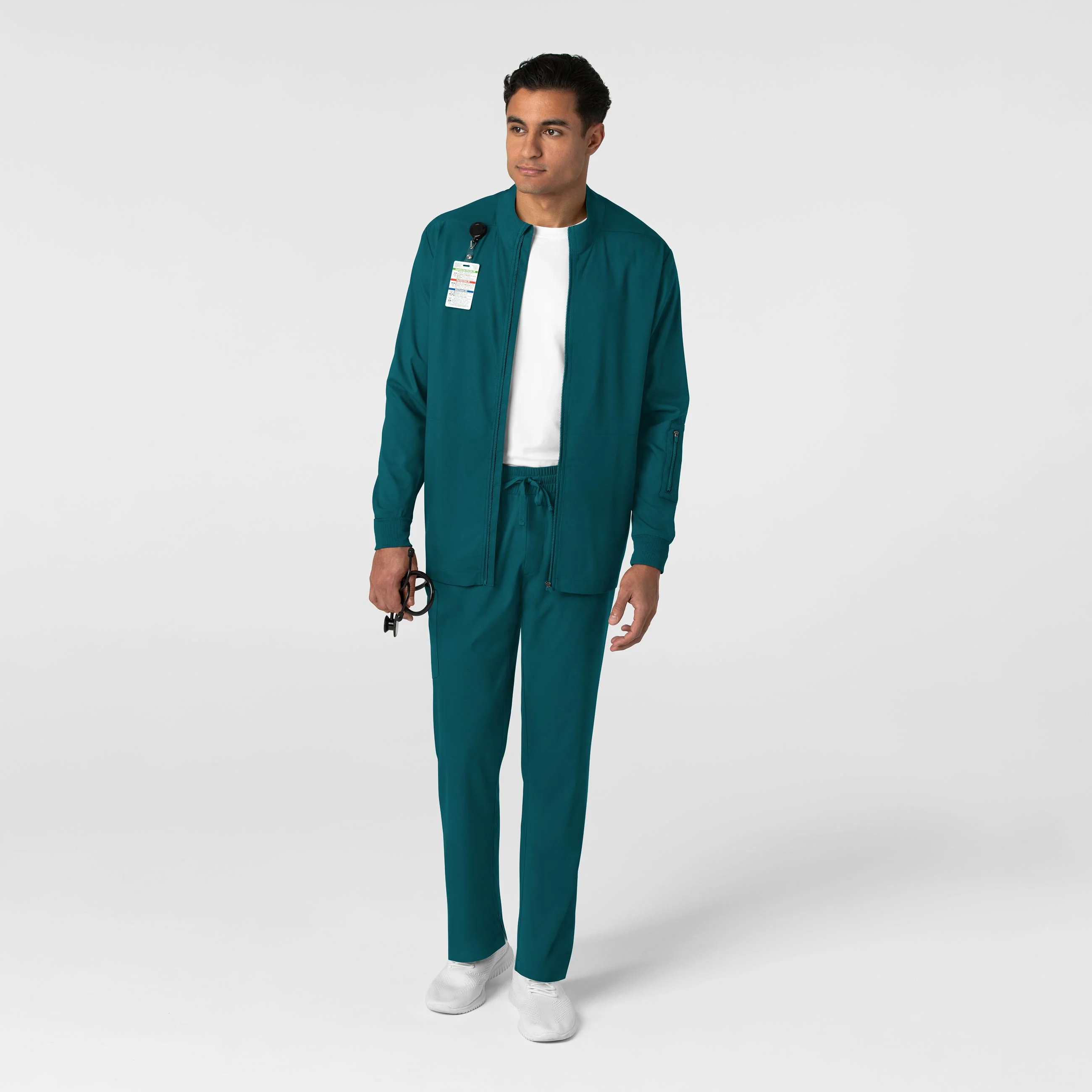 Boundless Men's Warm Up Scrub Jacket - Caribbean - Image 3