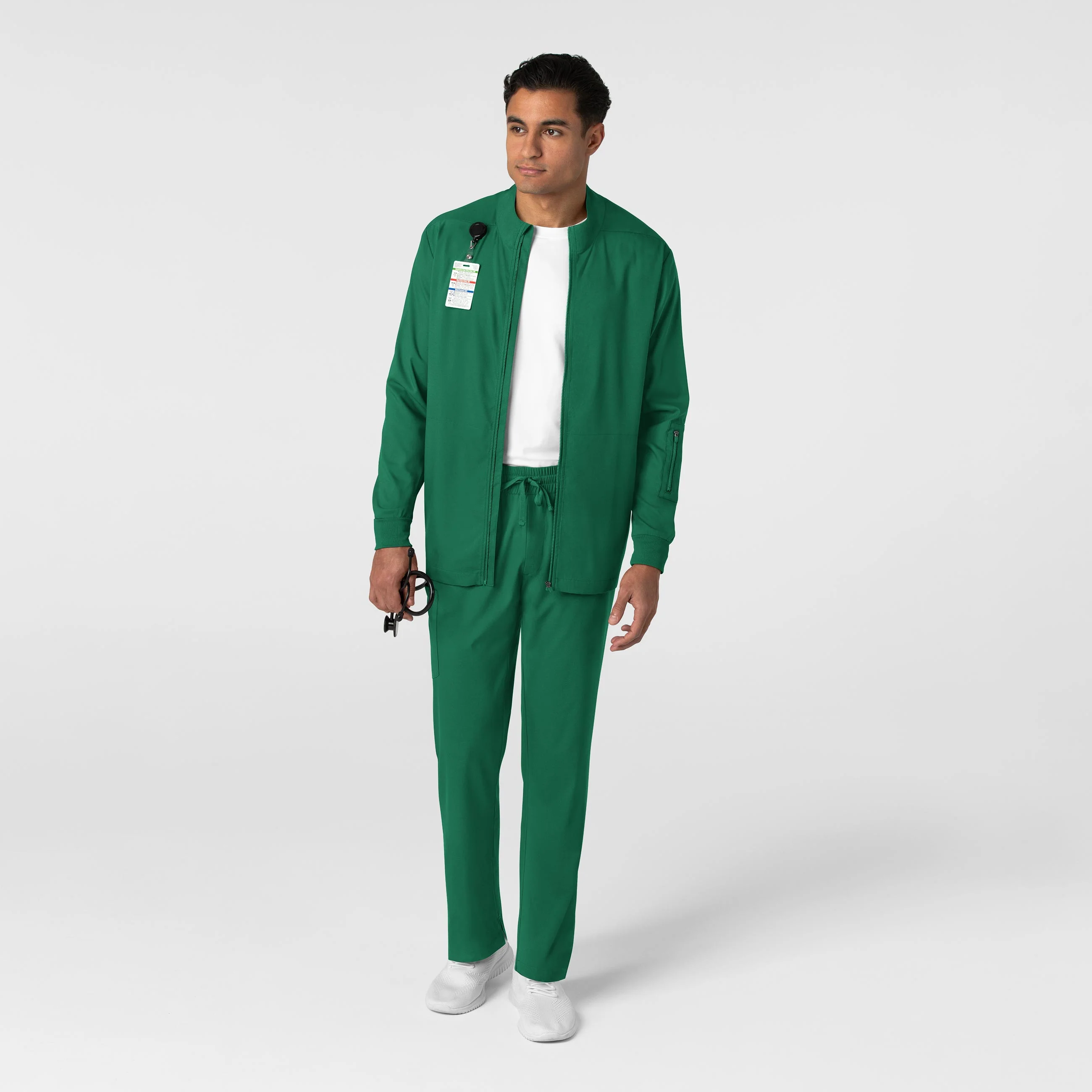 Boundless Men's Warm Up Scrub Jacket - Hunter - Image 3