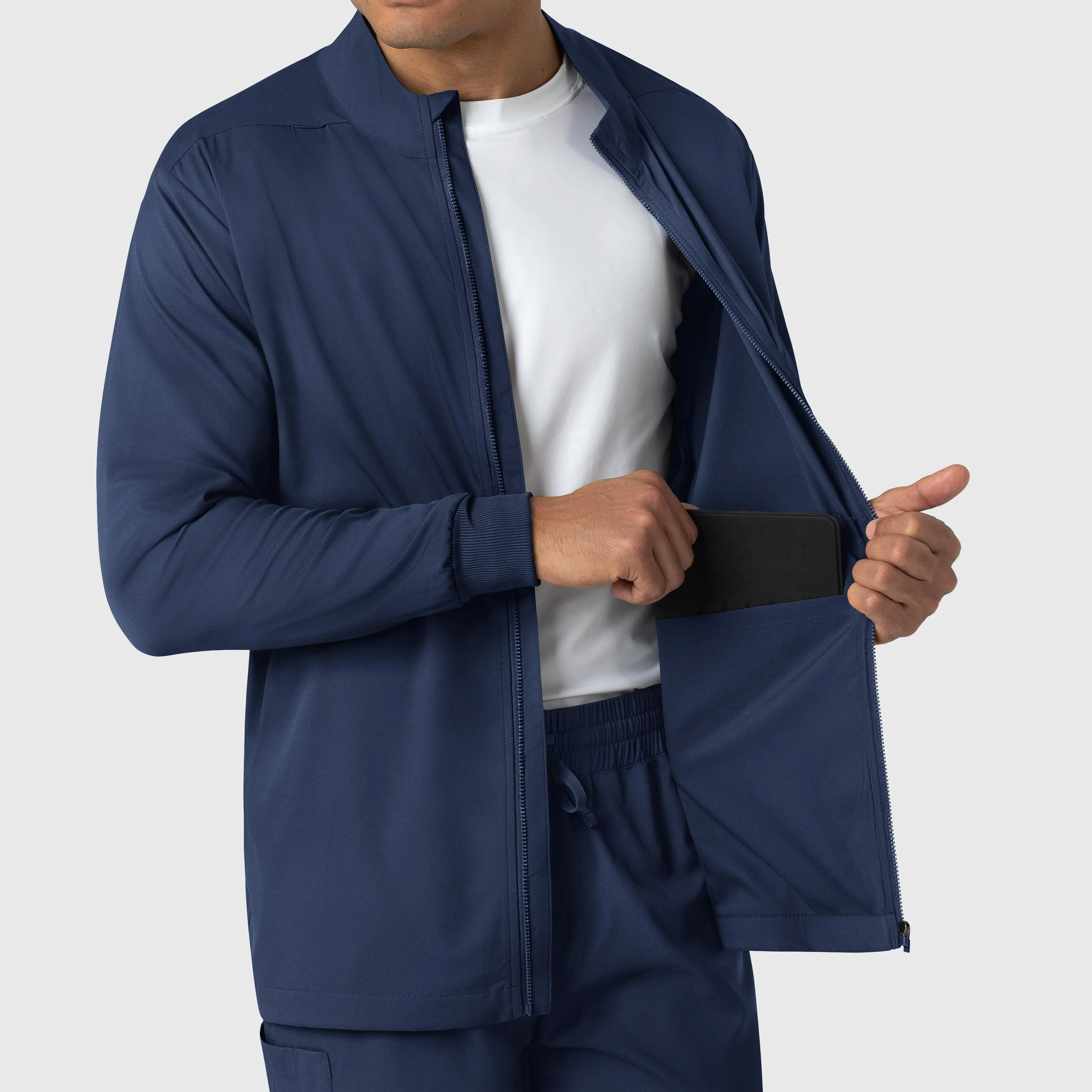 Boundless Men's Warm Up Scrub Jacket - Navy - Image 7