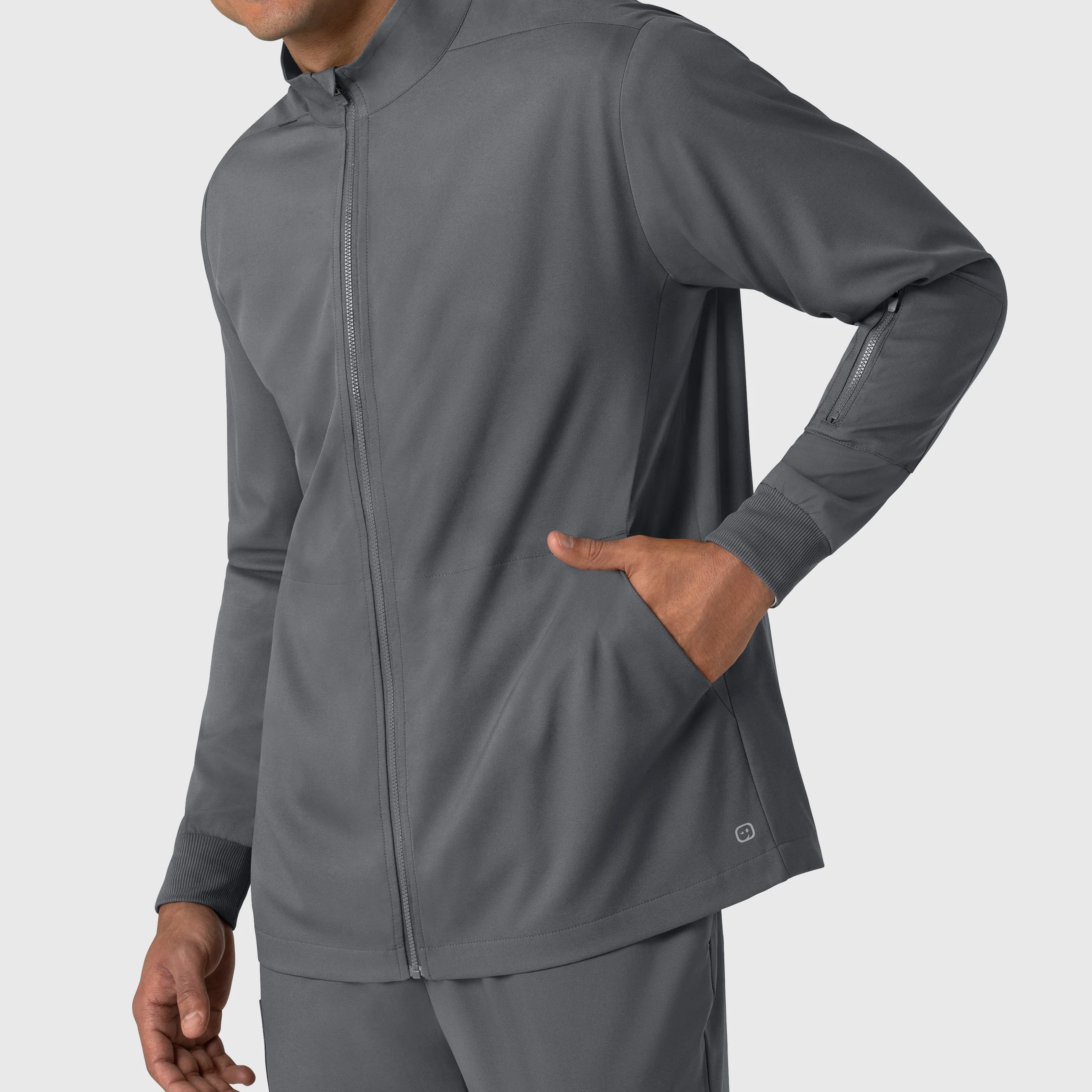 Boundless Men's Warm Up Scrub Jacket - Pewter - Image 5