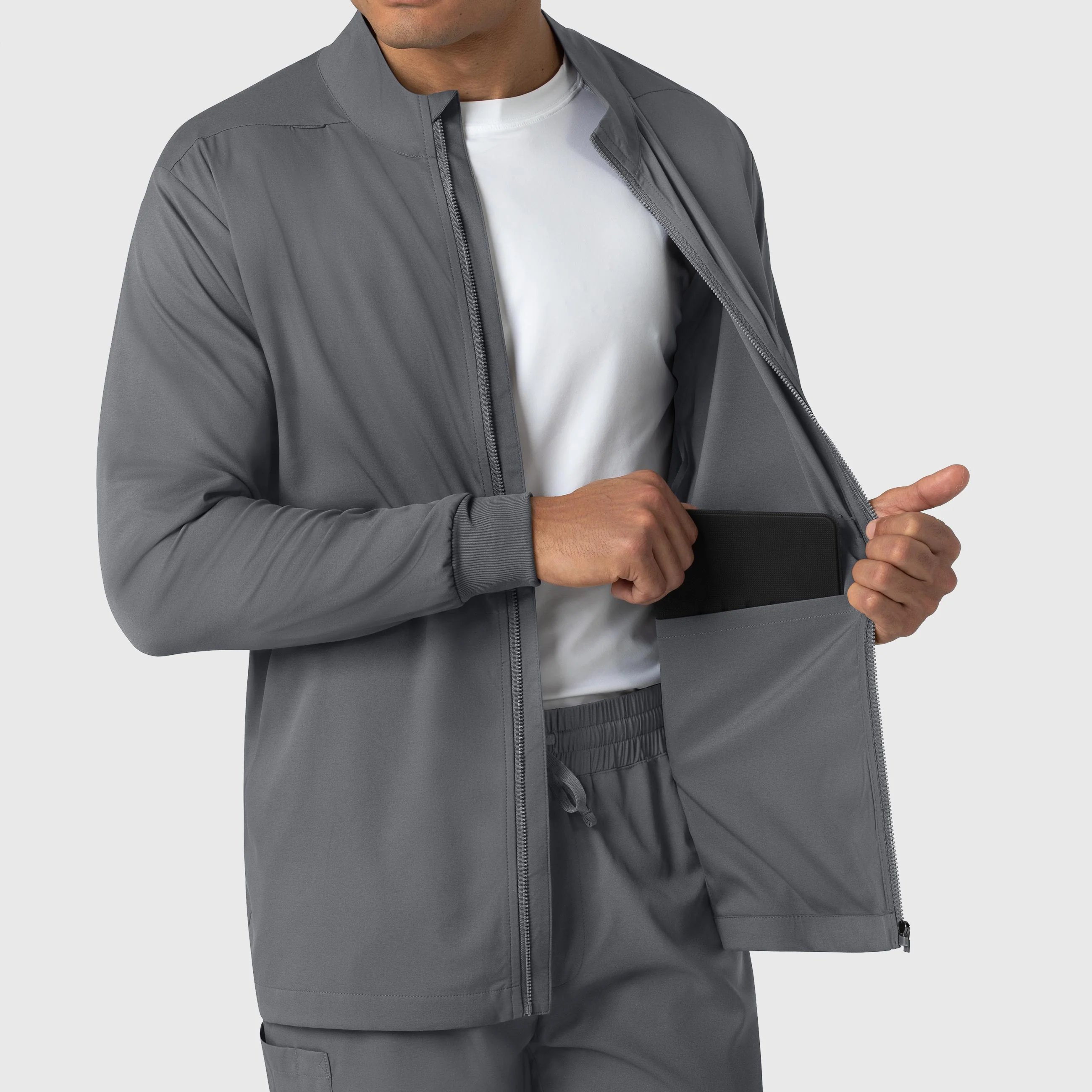 Boundless Men's Warm Up Scrub Jacket - Pewter - Image 7