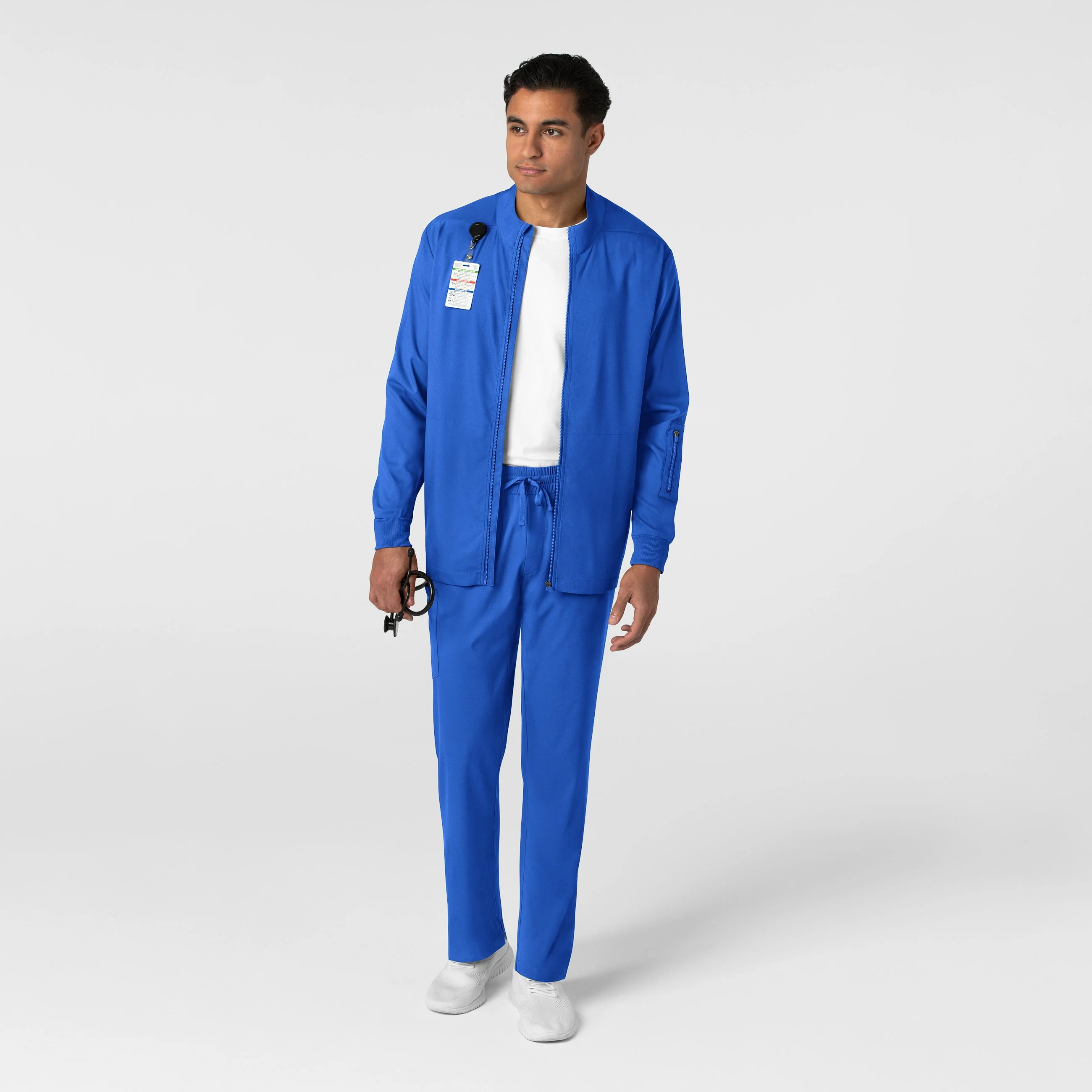 Boundless Men's Warm Up Scrub Jacket - Royal - Image 3