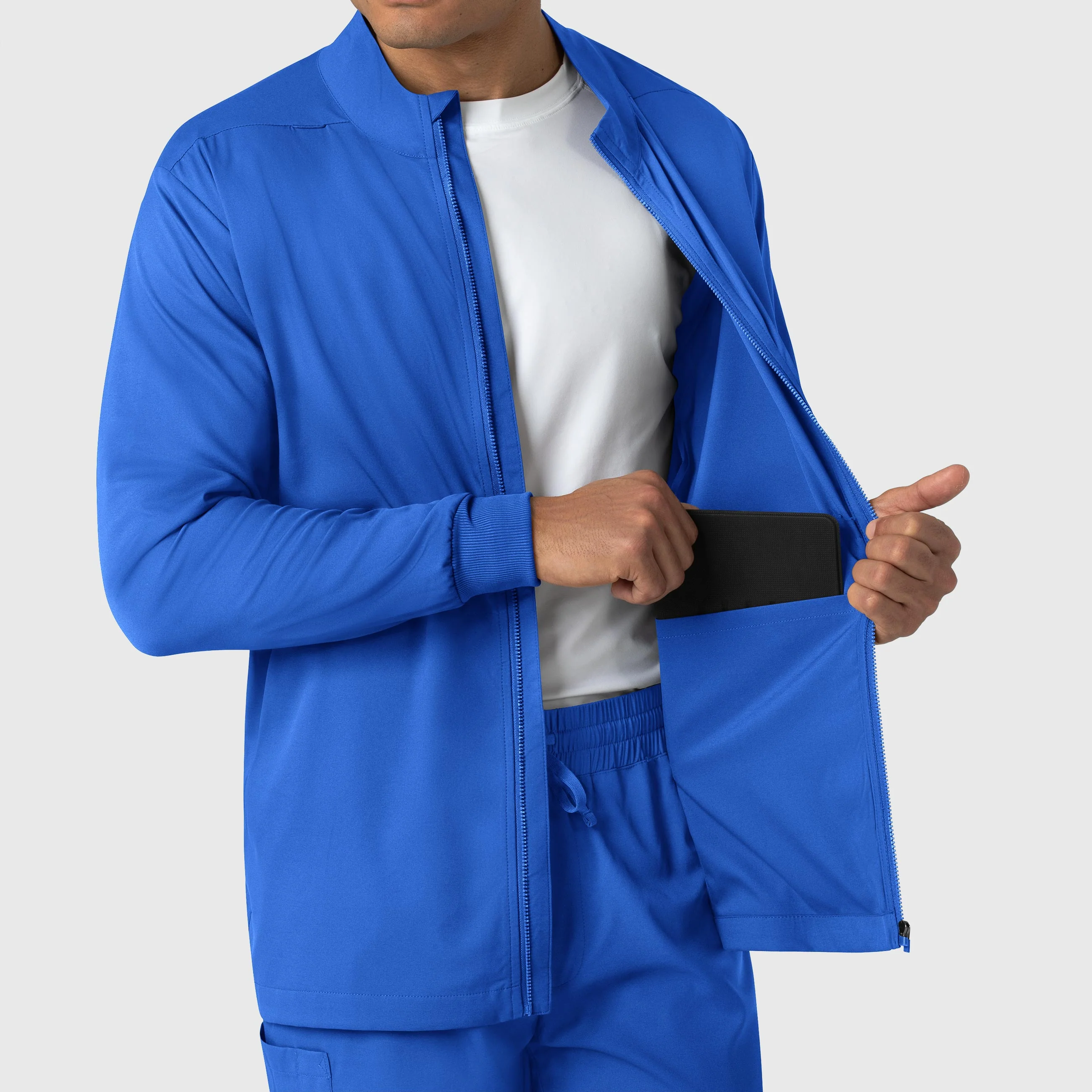 Boundless Men's Warm Up Scrub Jacket - Royal - Image 7