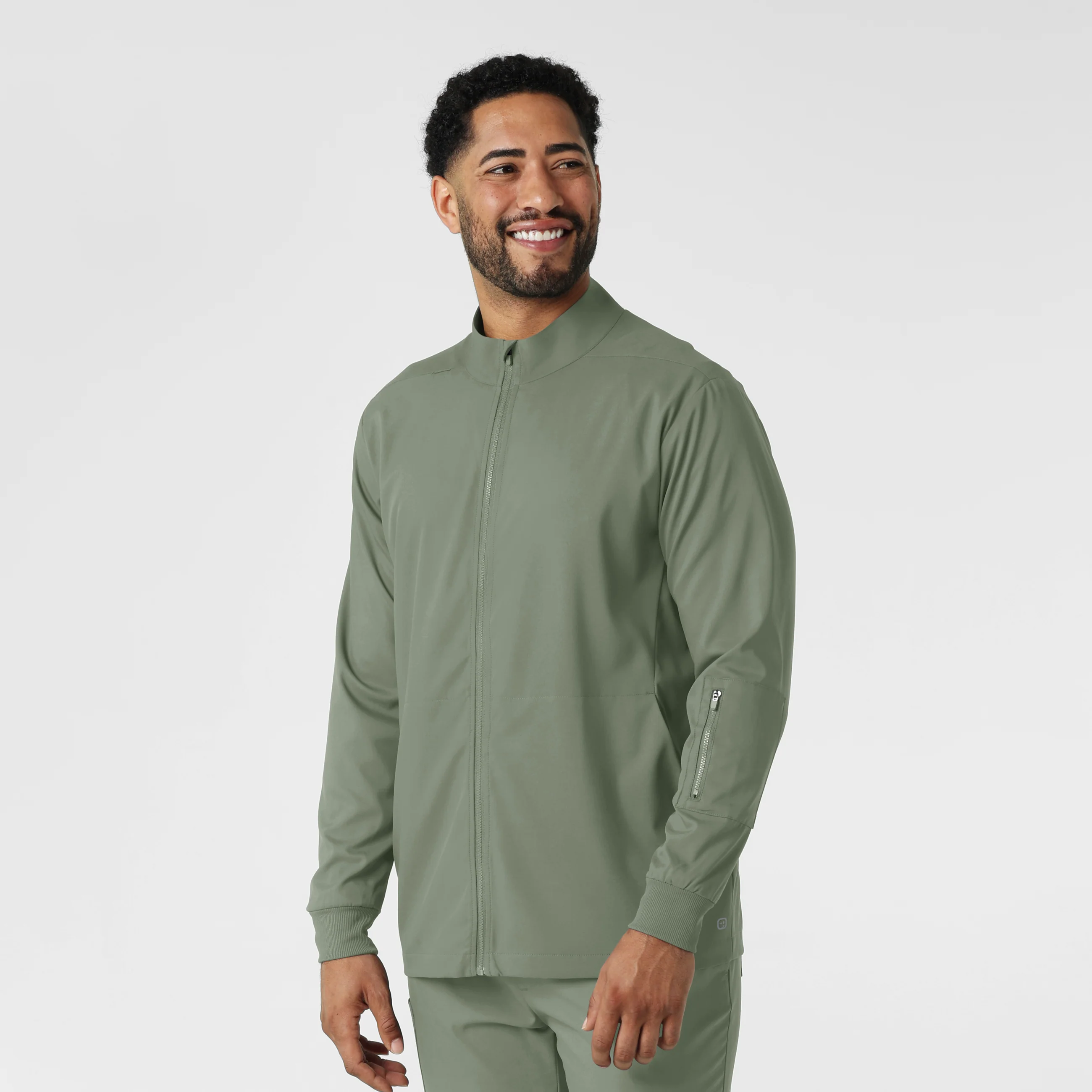Boundless Men's Warm Up Scrub Jacket - Sage - Image 4