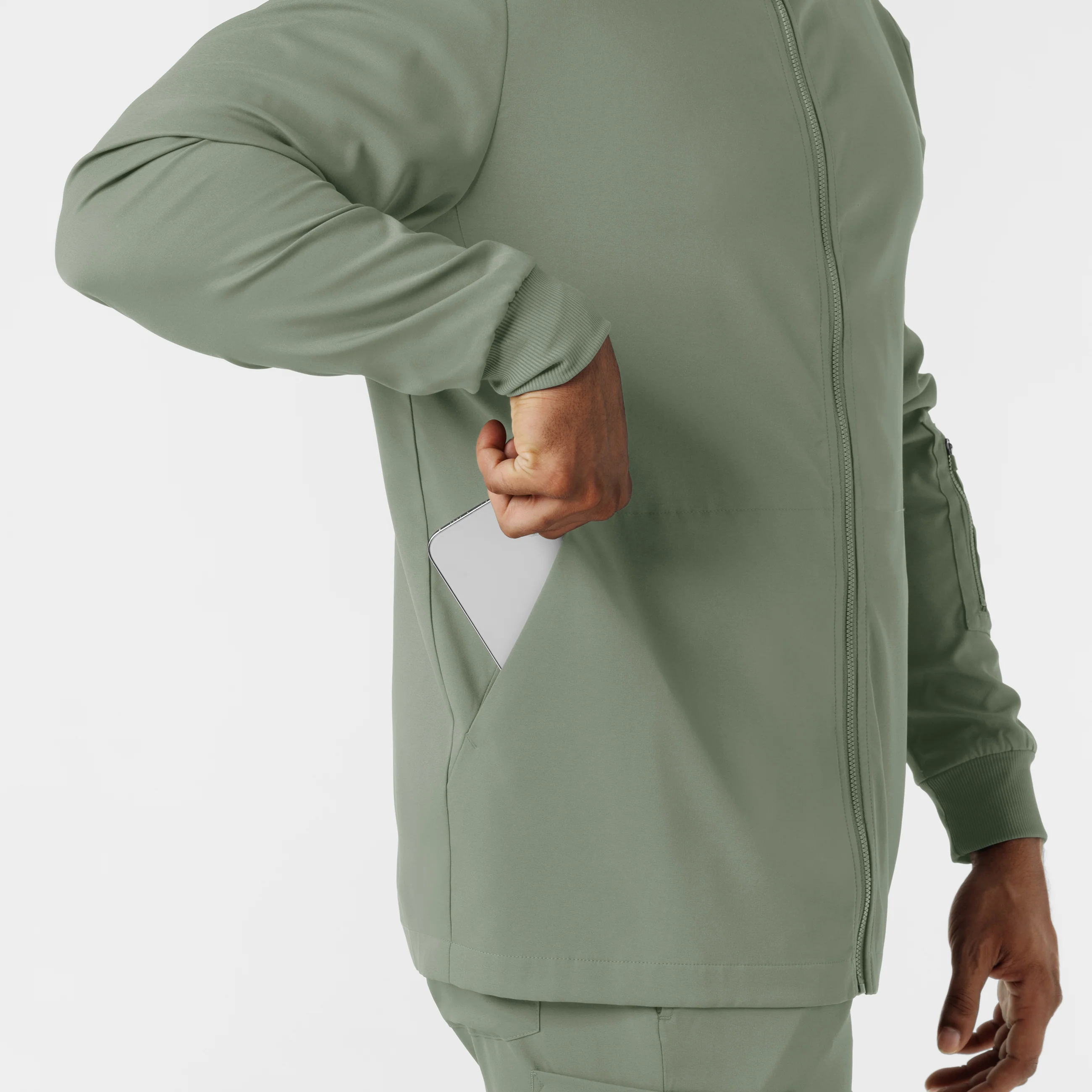 Boundless Men's Warm Up Scrub Jacket - Sage - Image 7