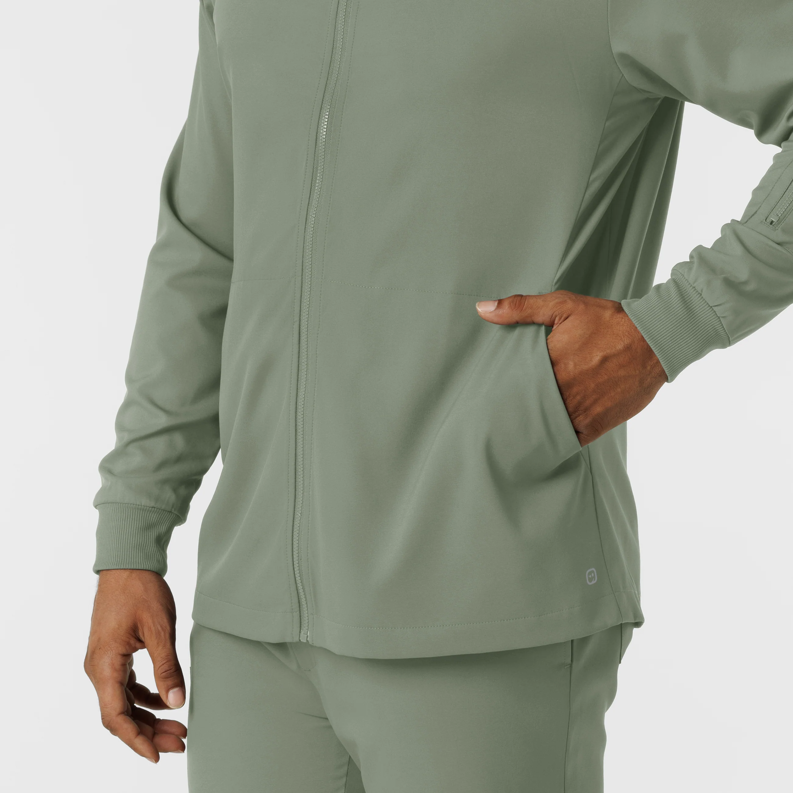 Boundless Men's Warm Up Scrub Jacket - Sage - Image 9