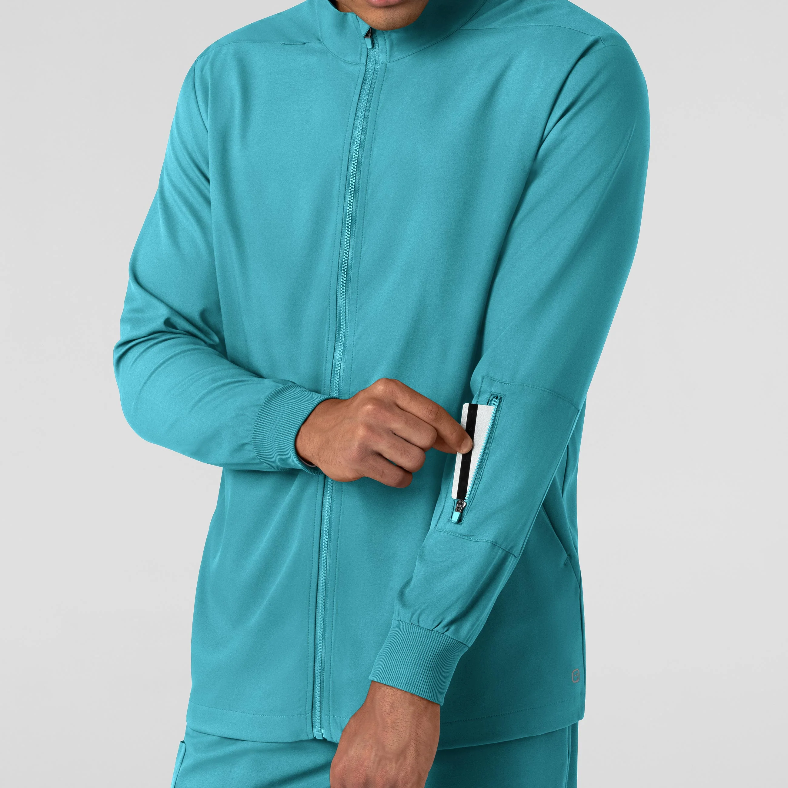 Boundless Men's Warm Up Scrub Jacket - Teal - Image 6