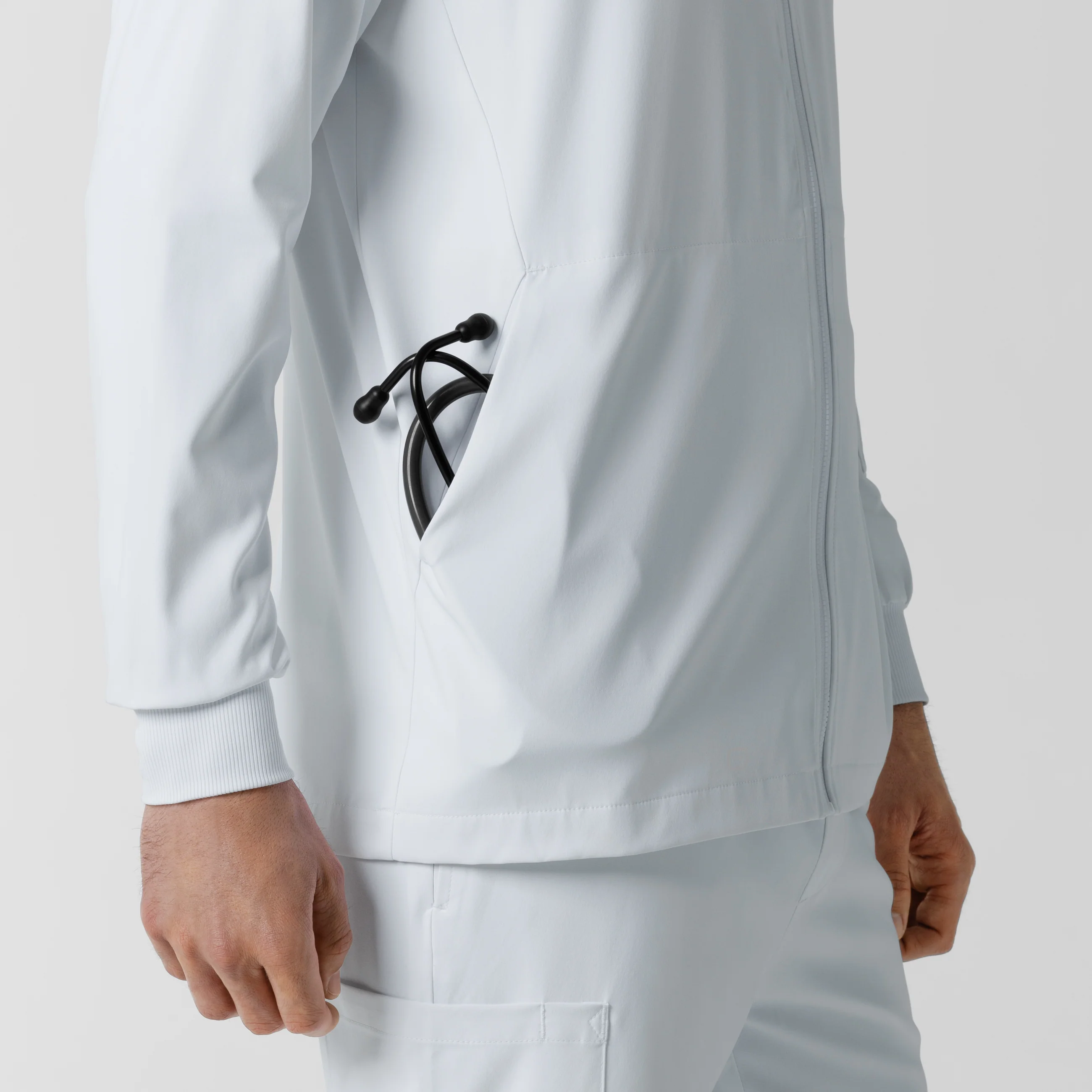 Boundless Men's Warm Up Scrub Jacket - White - Image 8