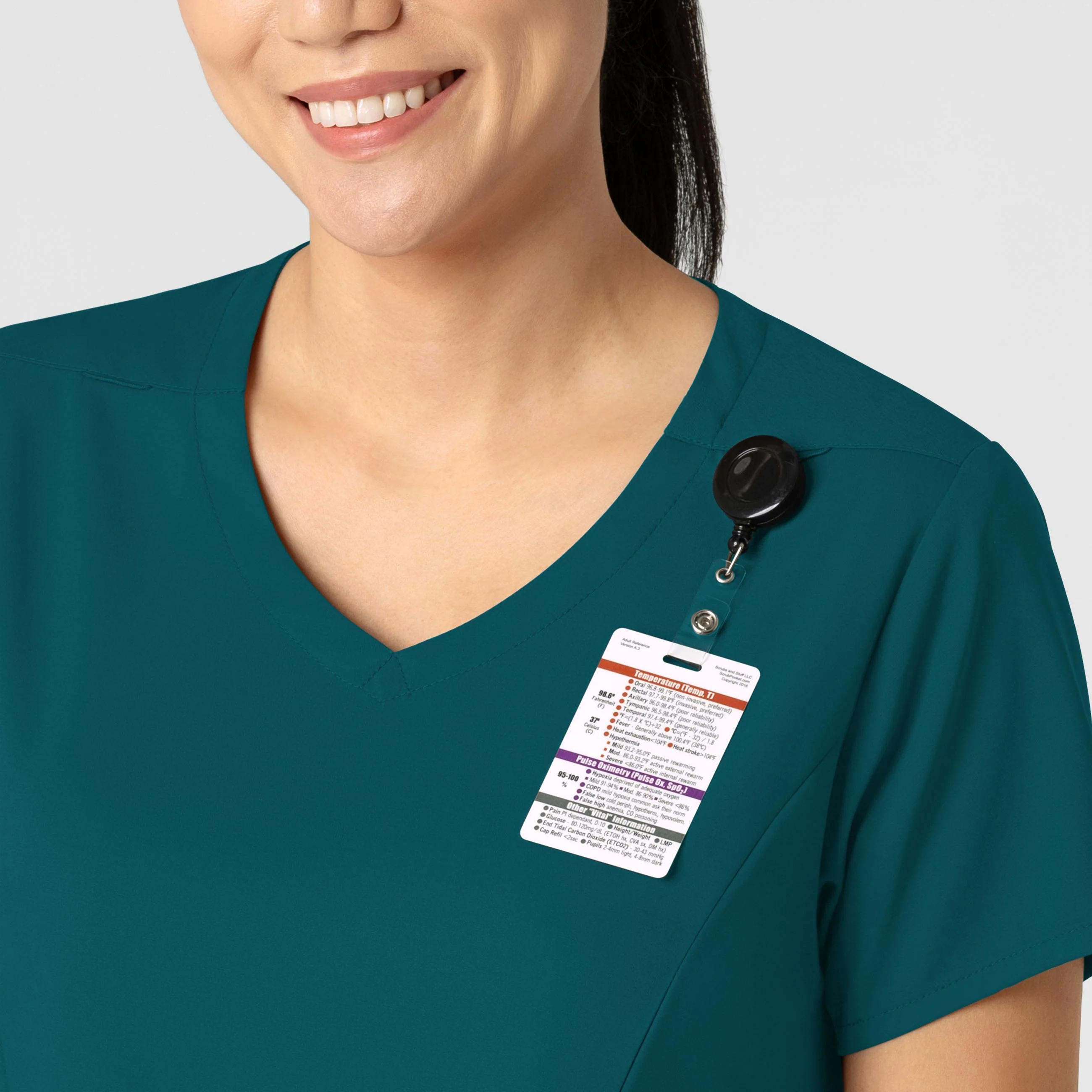 Boundless Women's 2-Pocket V-Neck Scrub Top - Caribbean - Image 6