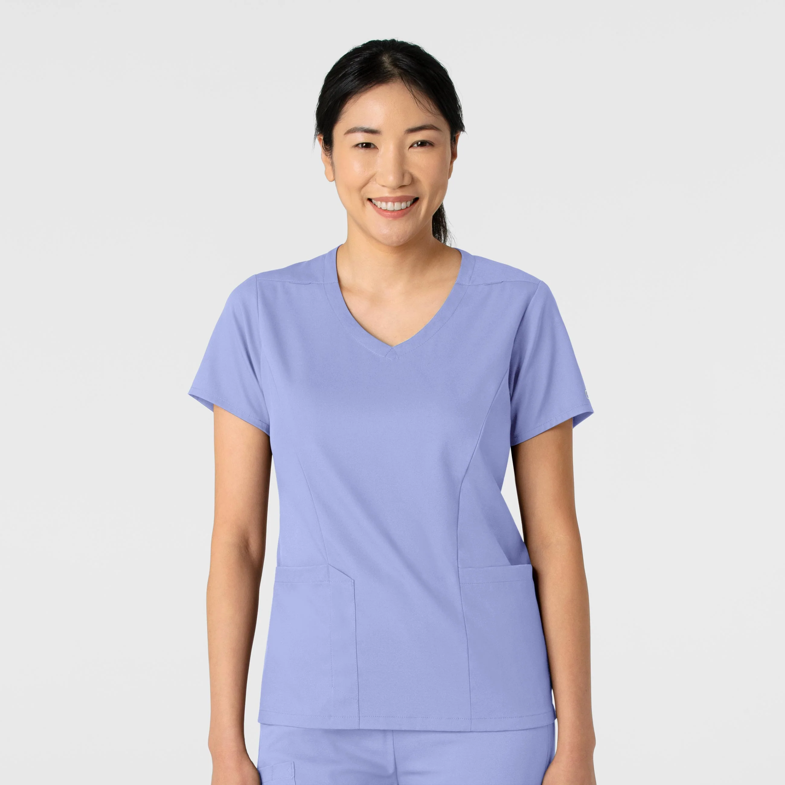 Boundless Women's 2-Pocket V-Neck Scrub Top - Ceil Blue