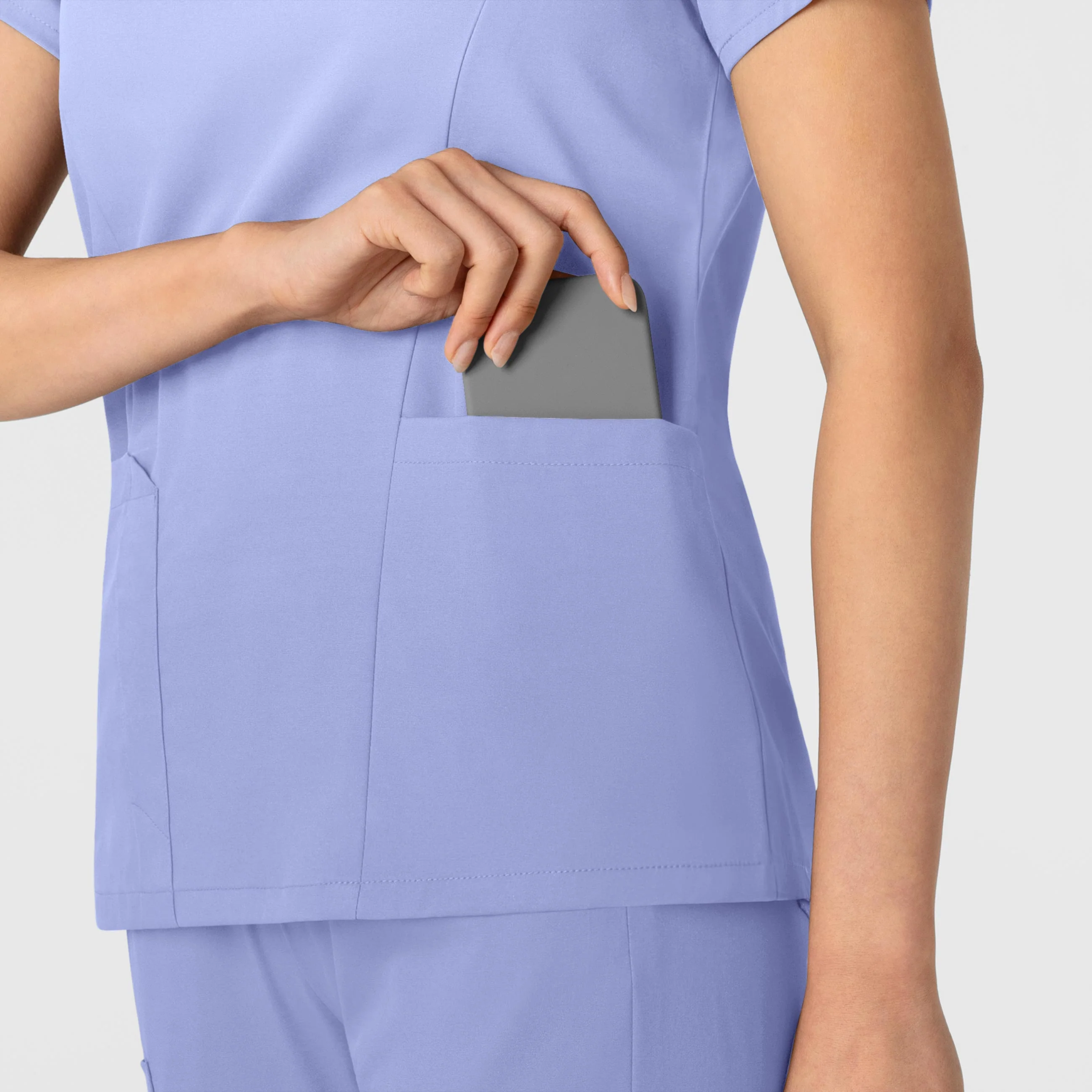 Boundless Women's 2-Pocket V-Neck Scrub Top - Ceil Blue - Image 8