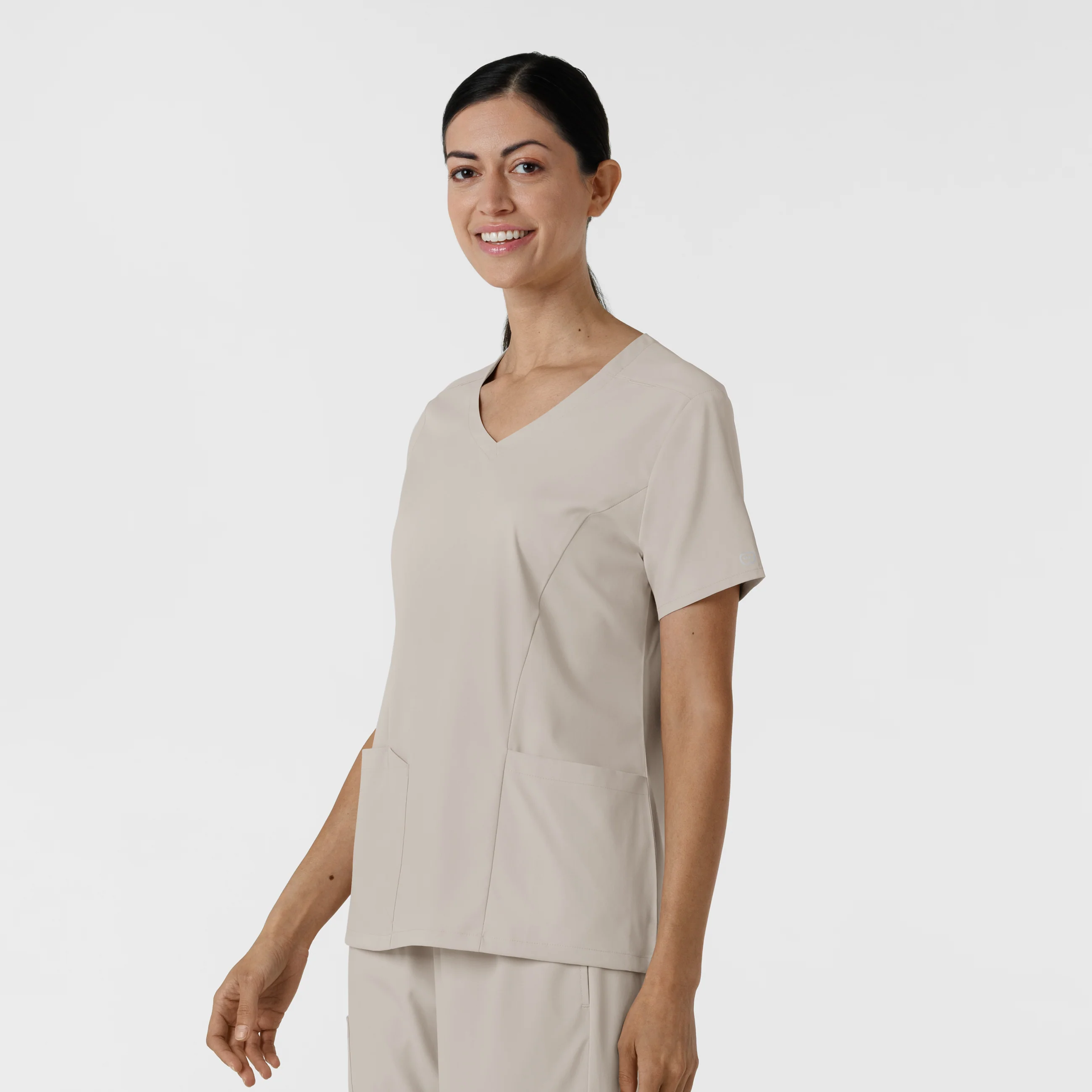 Boundless Women's 2-Pocket V-Neck Scrub Top - Cloud - Image 4