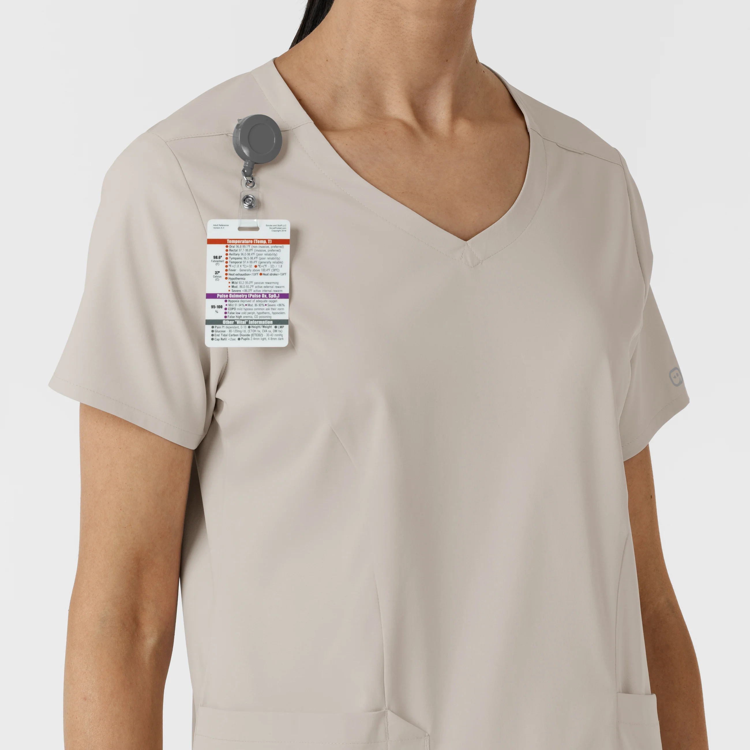 Boundless Women's 2-Pocket V-Neck Scrub Top - Cloud - Image 6