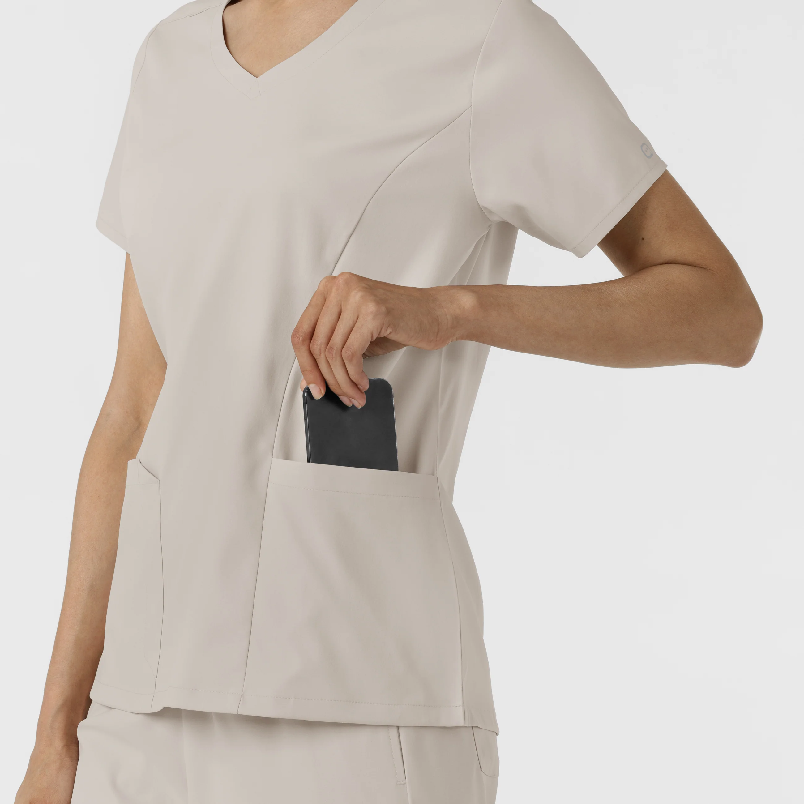 Boundless Women's 2-Pocket V-Neck Scrub Top - Cloud - Image 9