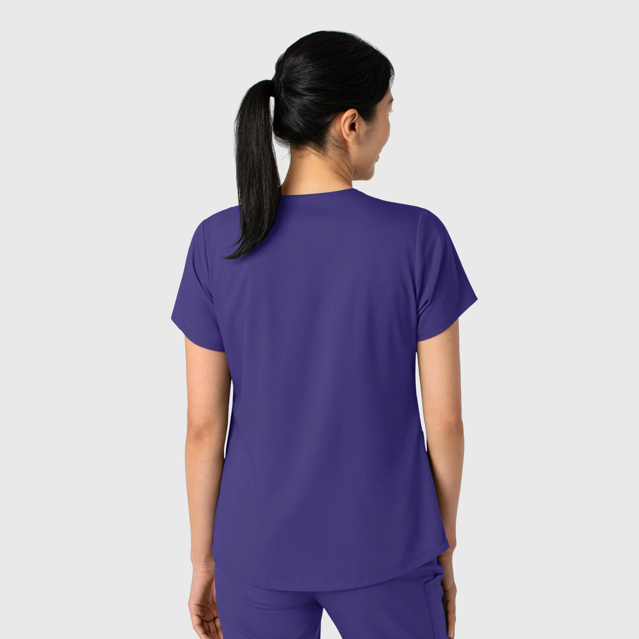 Boundless Women's 2-Pocket V-Neck Scrub Top - Grape - Image 2