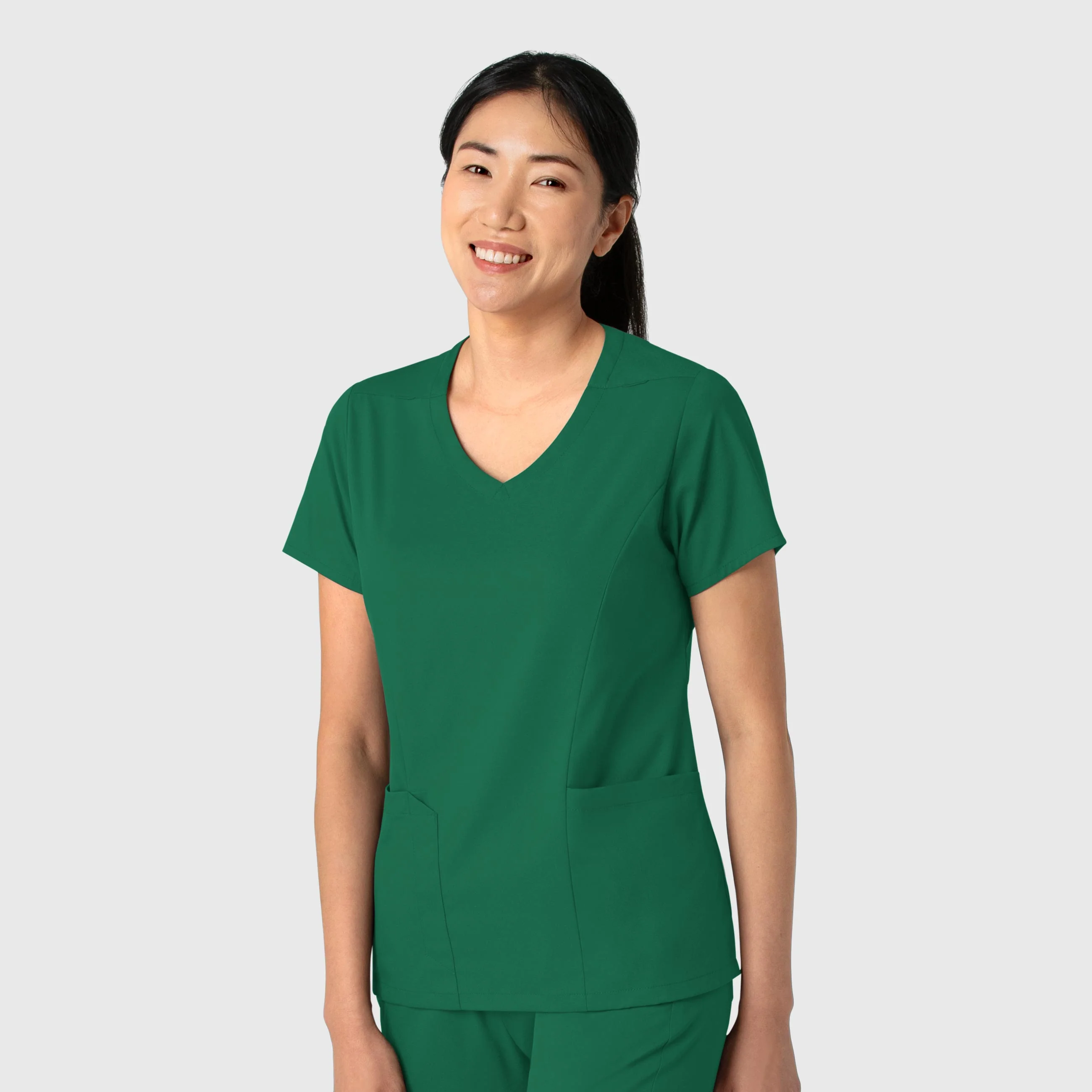 Boundless Women's 2-Pocket V-Neck Scrub Top - Hunter - Image 4