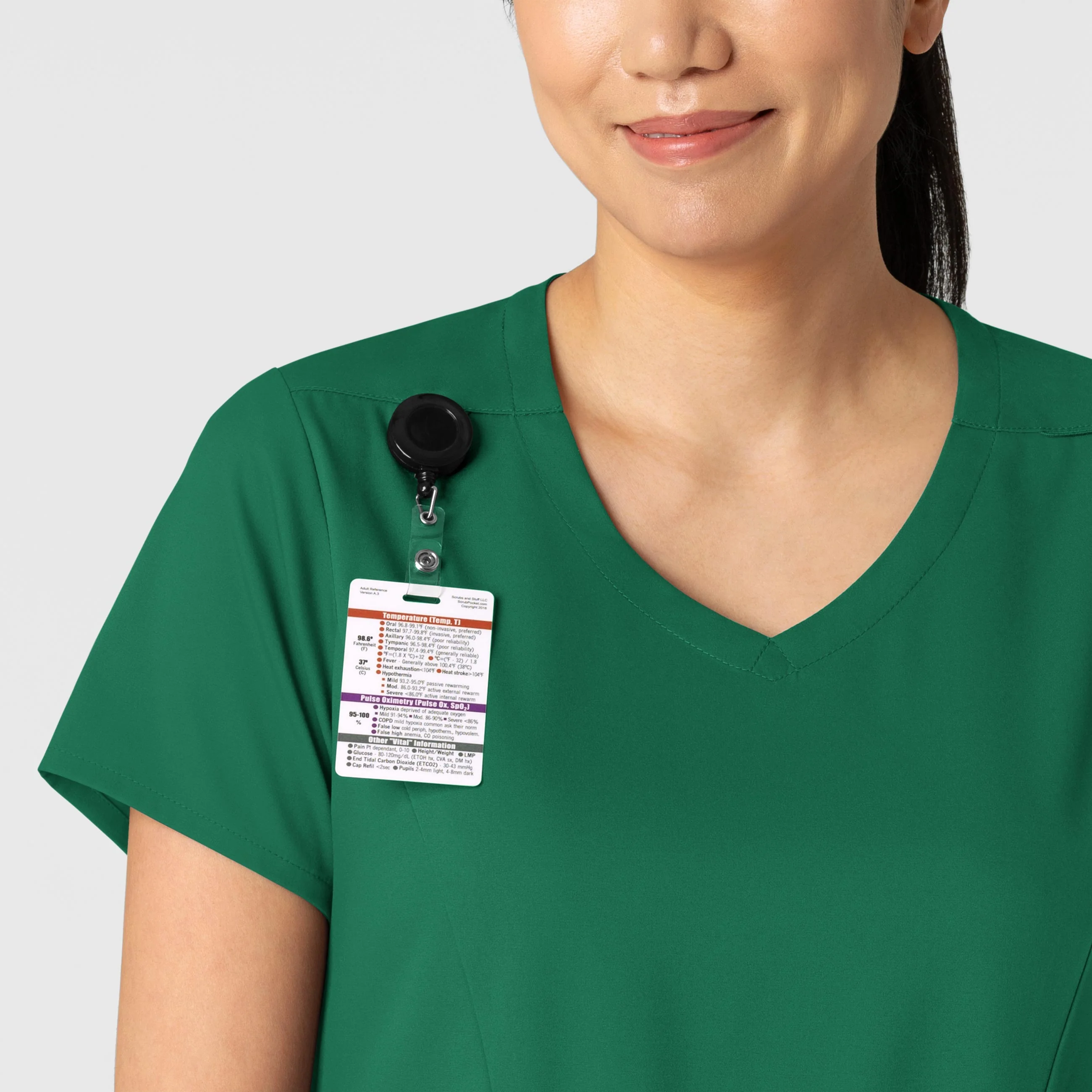 Boundless Women's 2-Pocket V-Neck Scrub Top - Hunter - Image 5