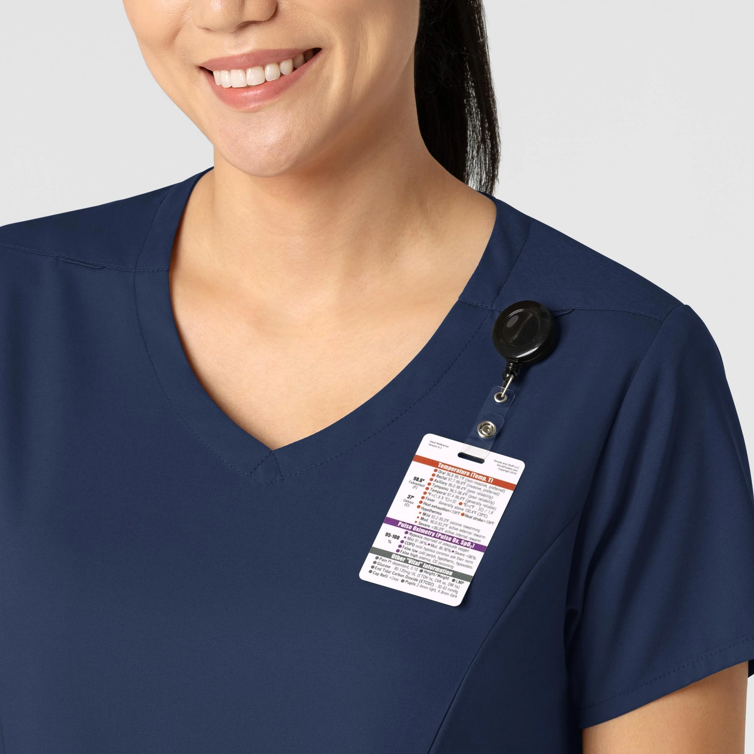 Boundless Women's 2-Pocket V-Neck Scrub Top - Navy - Image 6