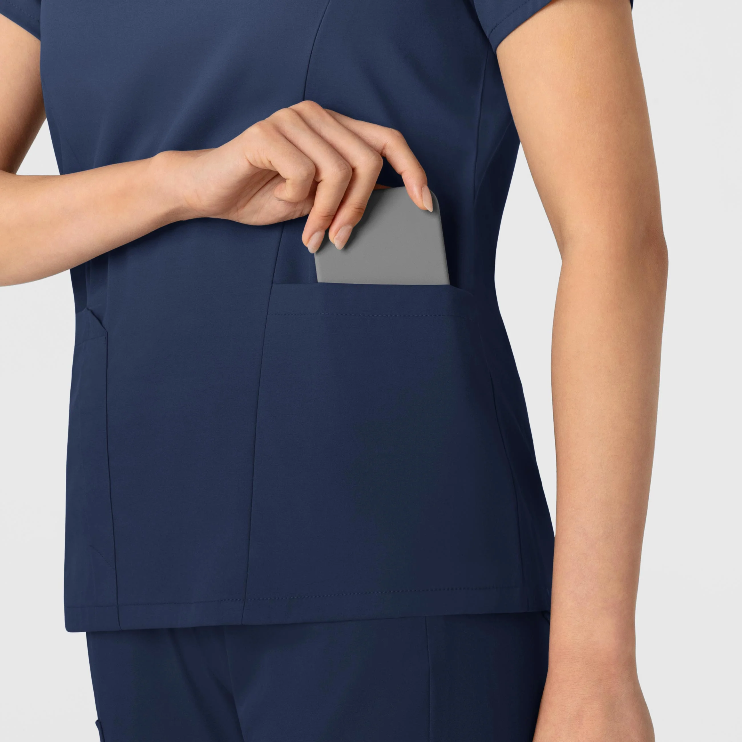 Boundless Women's 2-Pocket V-Neck Scrub Top - Navy - Image 8