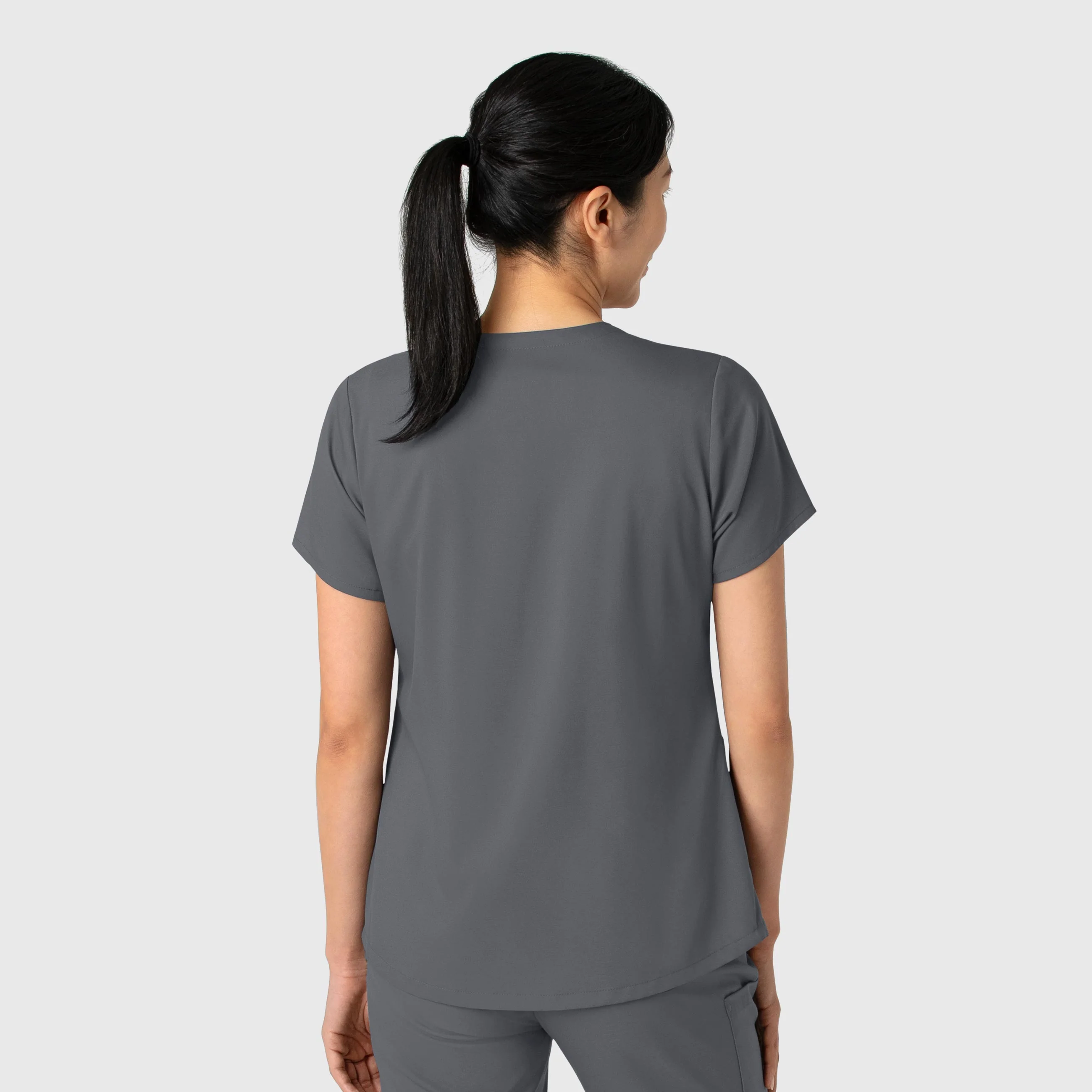 Boundless Women's 2-Pocket V-Neck Scrub Top - Pewter - Image 2