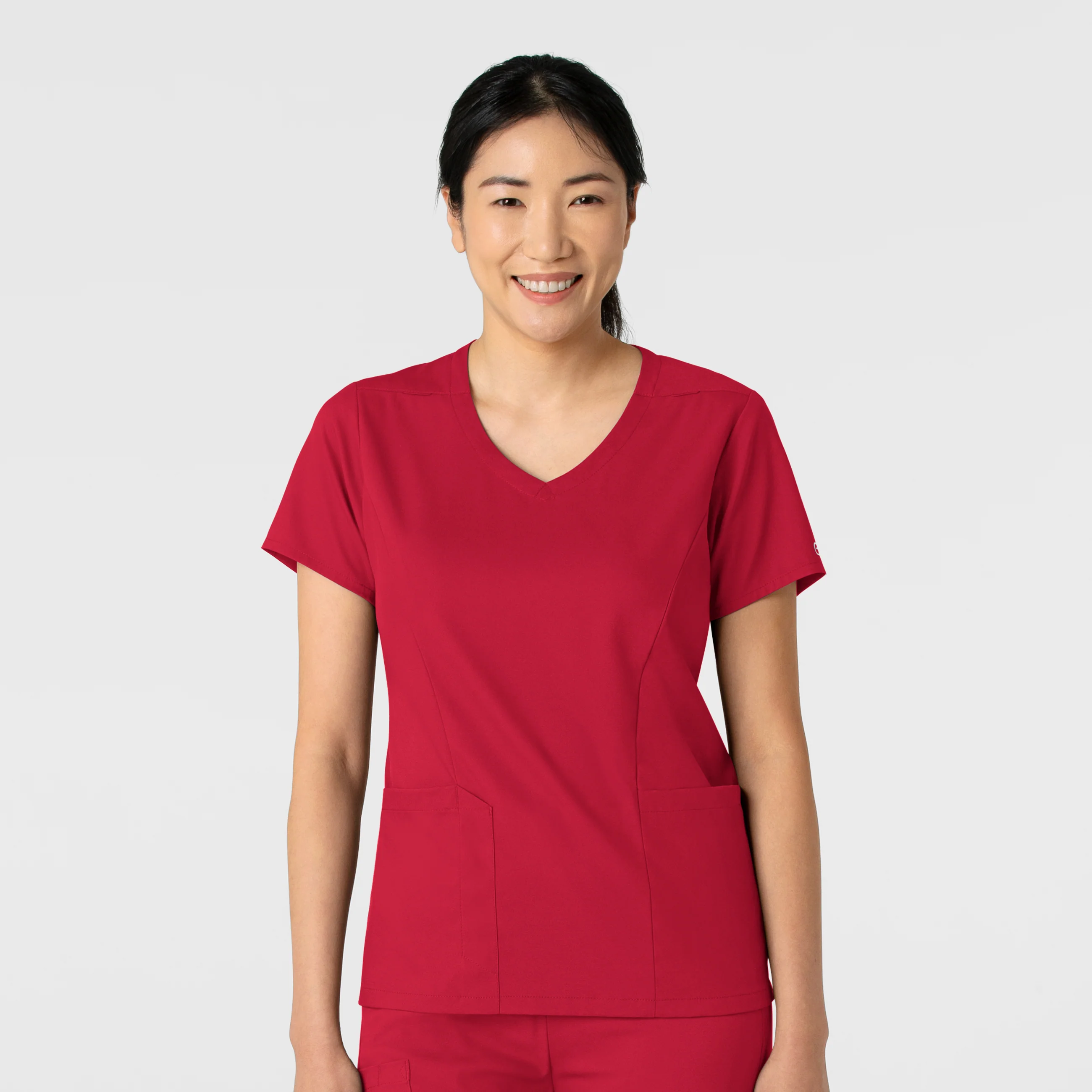 Boundless Women's 2-Pocket V-Neck Scrub Top - Red