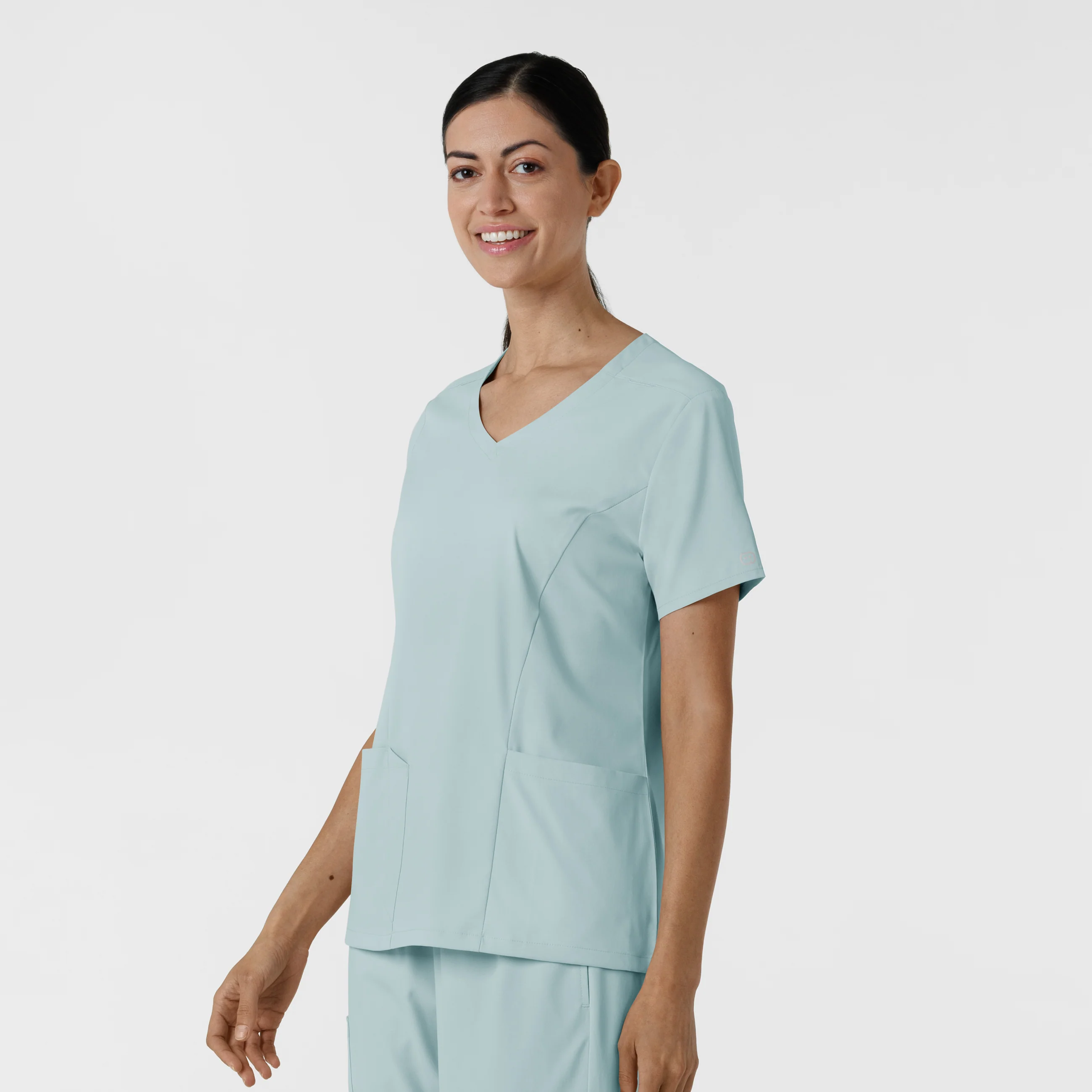Boundless Women's 2-Pocket V-Neck Scrub Top - Sky Blue - Image 4