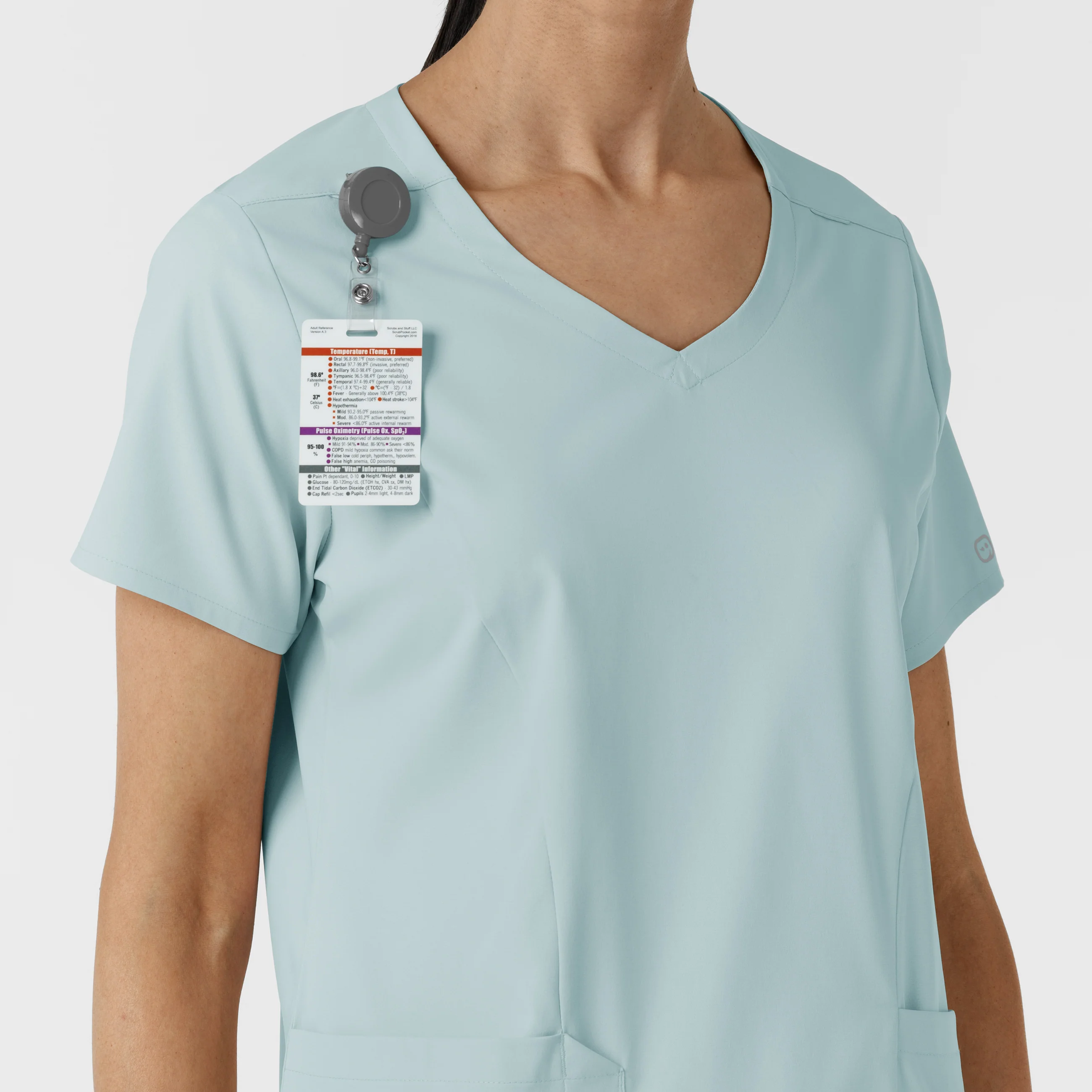 Boundless Women's 2-Pocket V-Neck Scrub Top - Sky Blue - Image 6