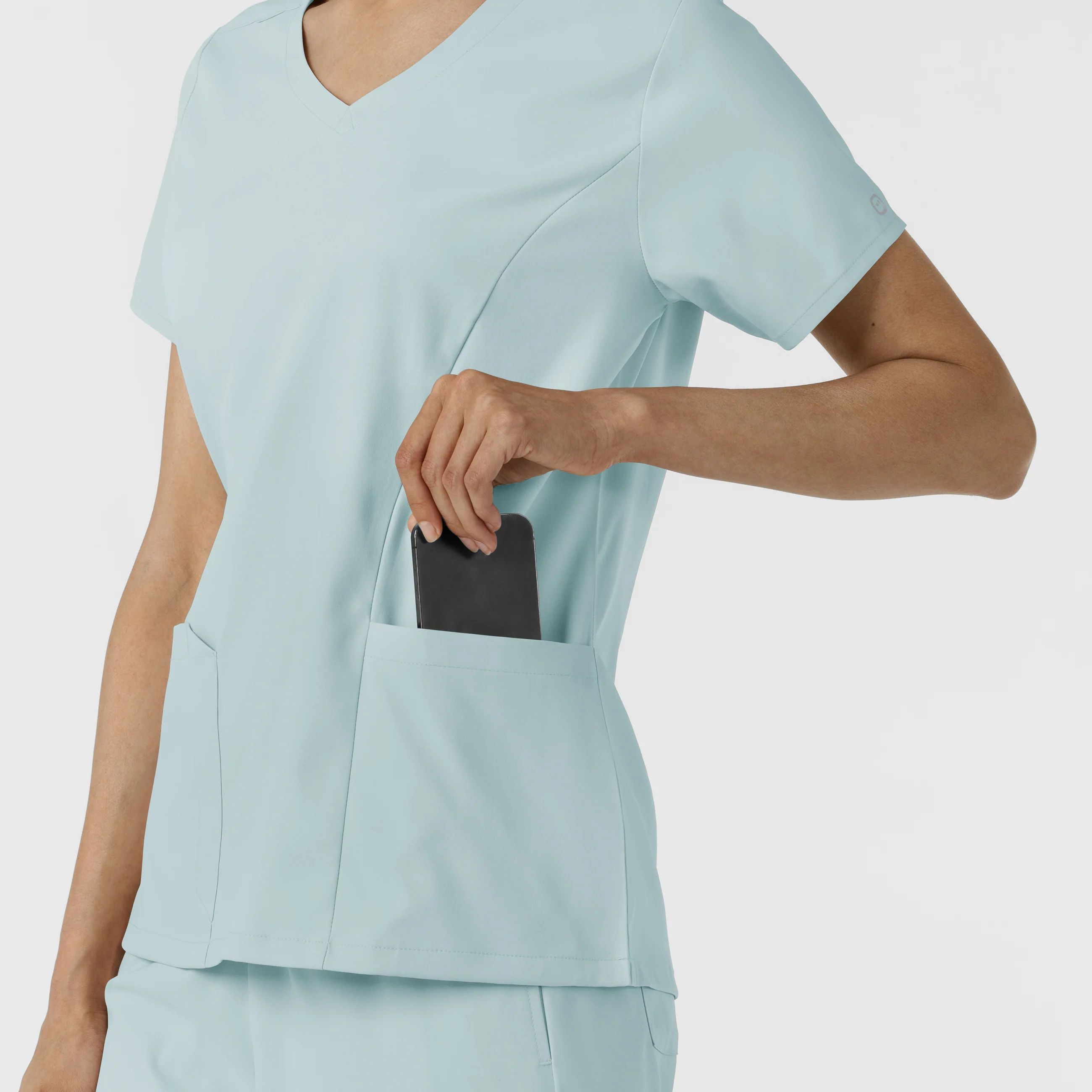 Boundless Women's 2-Pocket V-Neck Scrub Top - Sky Blue - Image 9