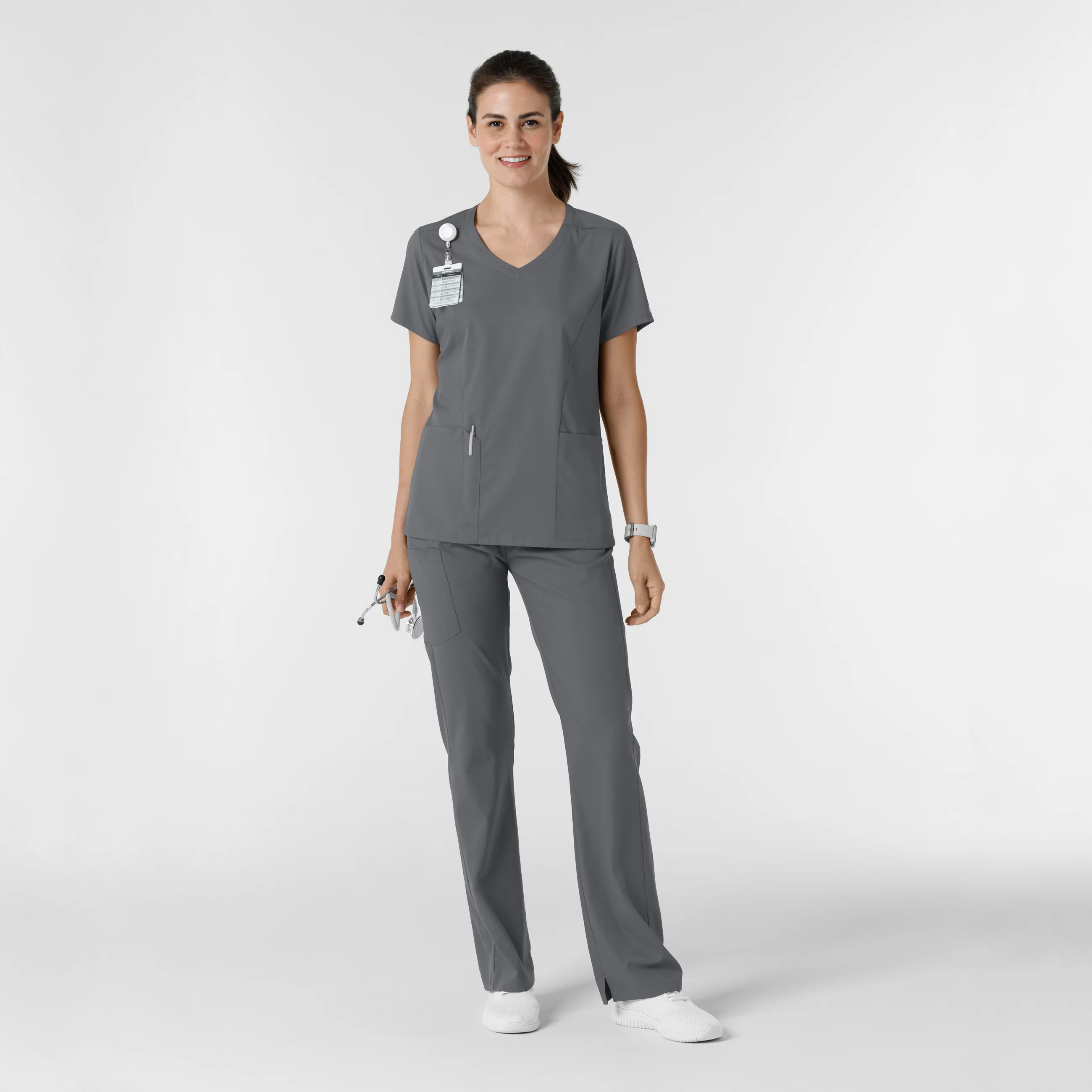 Boundless Women's Bootcut Scrub Pant - Pewter - Image 3