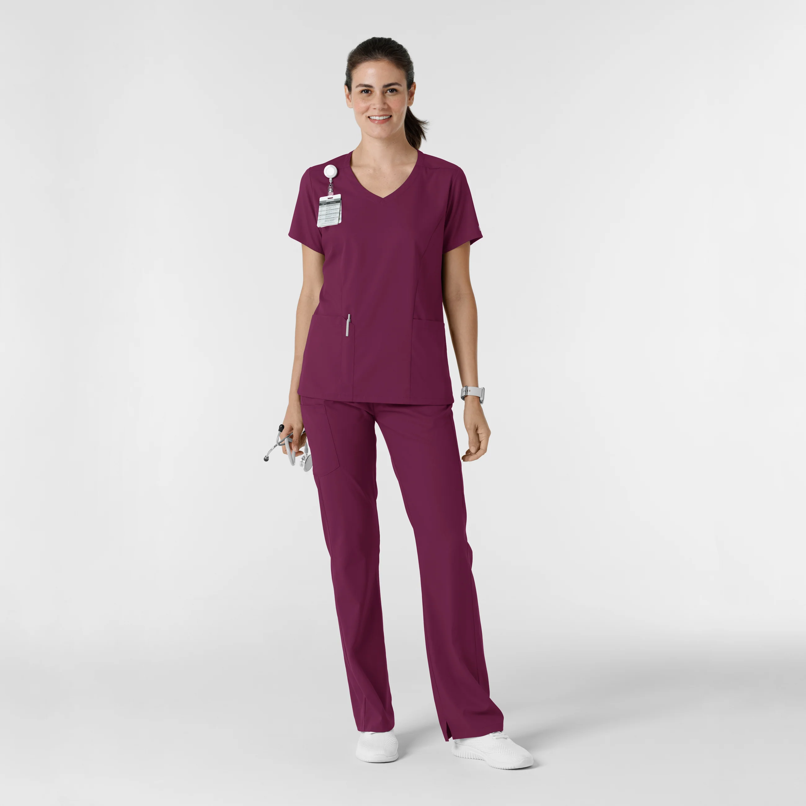 Boundless Women's Bootcut Scrub Pant - Wine - Image 3