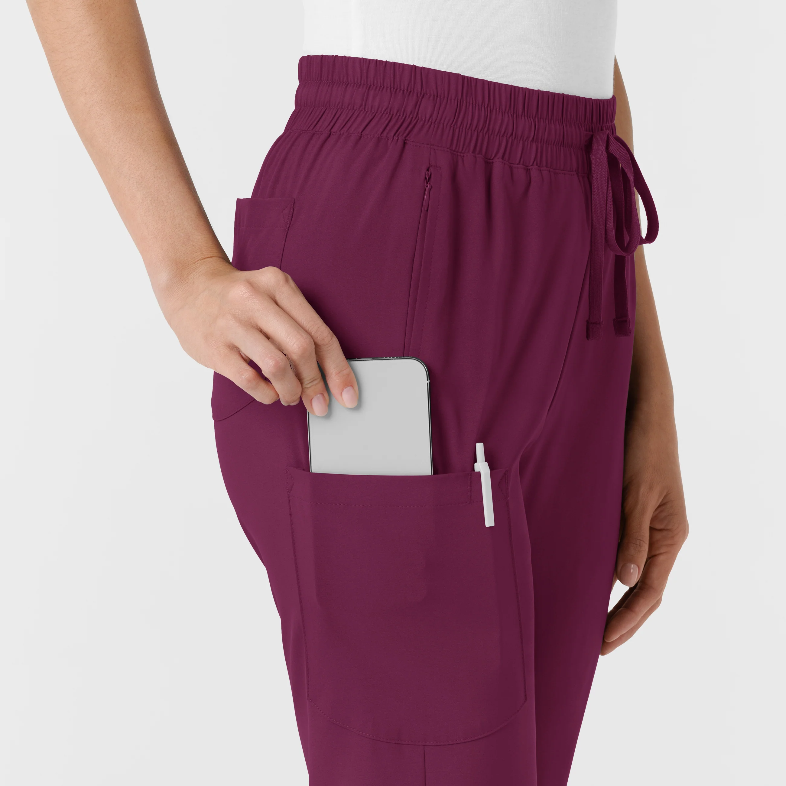 Boundless Women's Bootcut Scrub Pant - Wine - Image 7