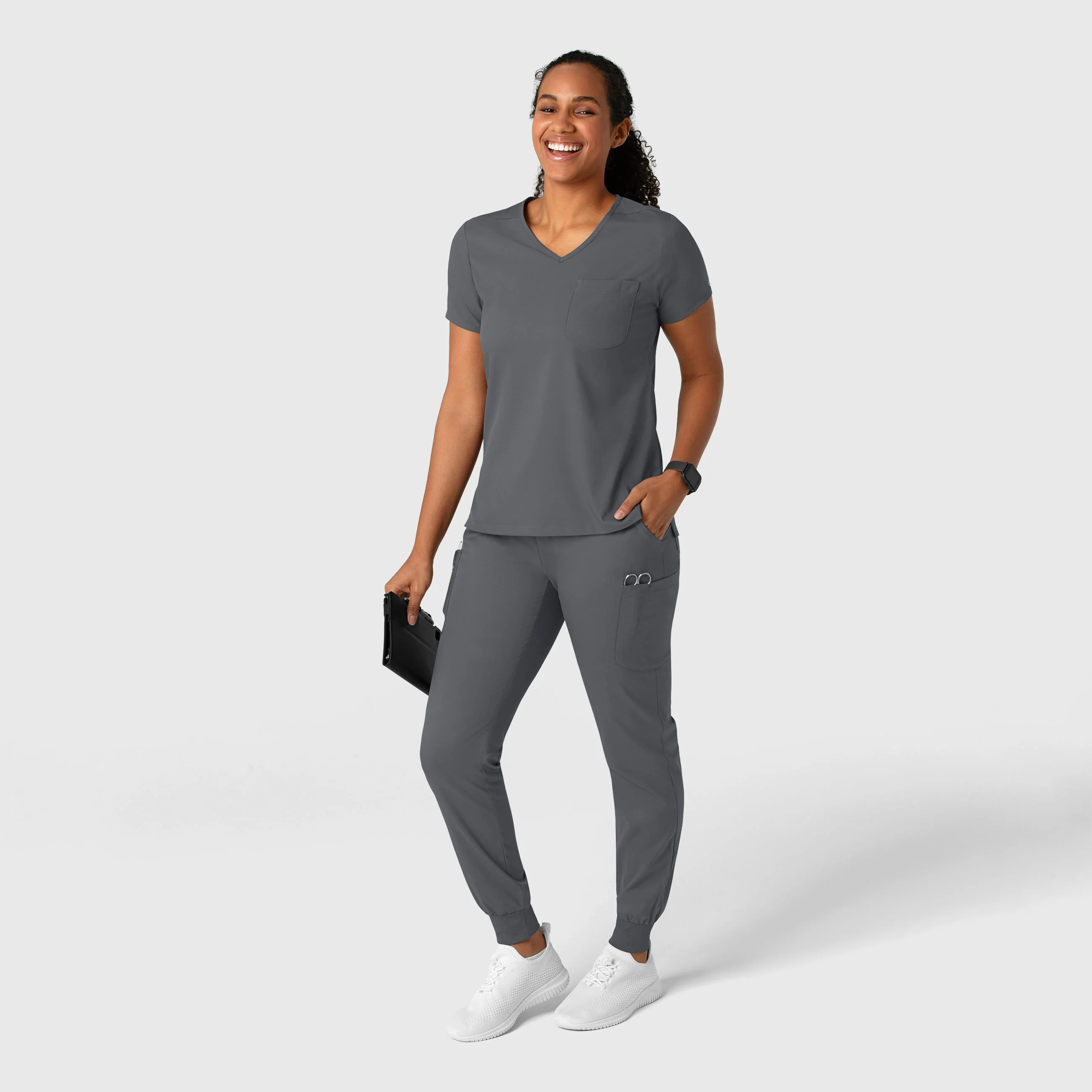 Boundless Women's Jogger Scrub Pant - Pewter - Image 3