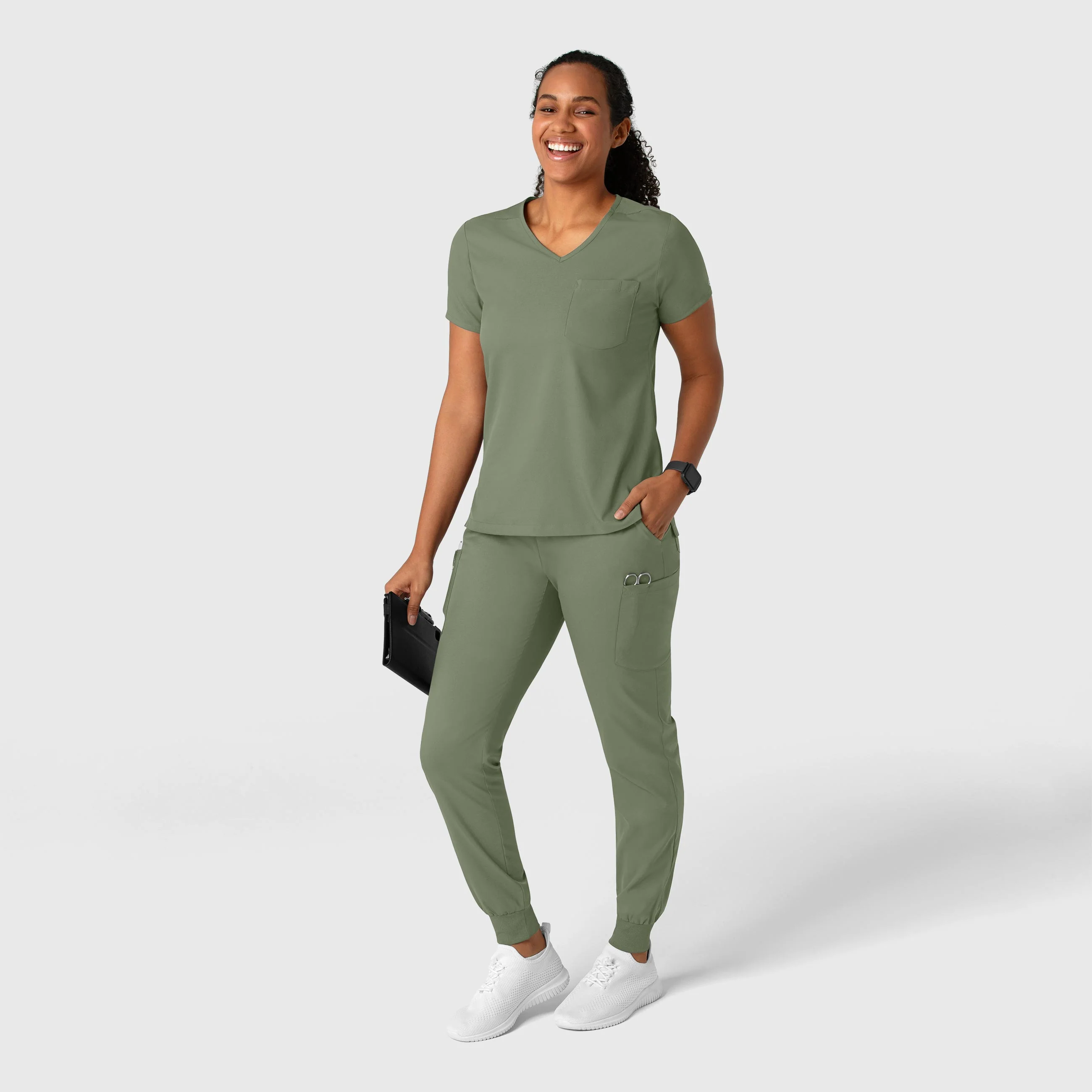 Boundless Women's Jogger Scrub Pant - Sage - Image 3