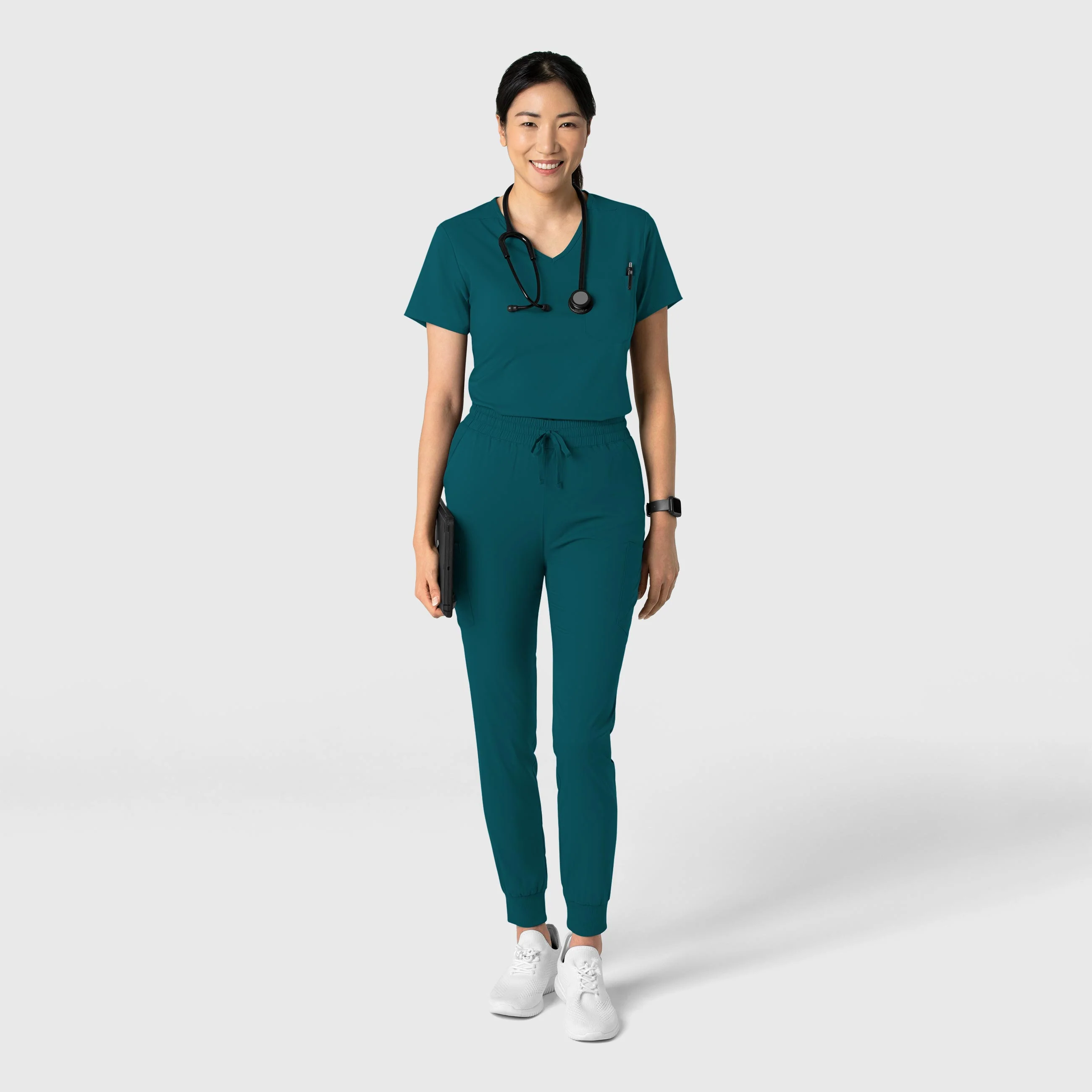 Boundless Women's Tuck-In Scrub Top - Caribbean Blue - Image 3