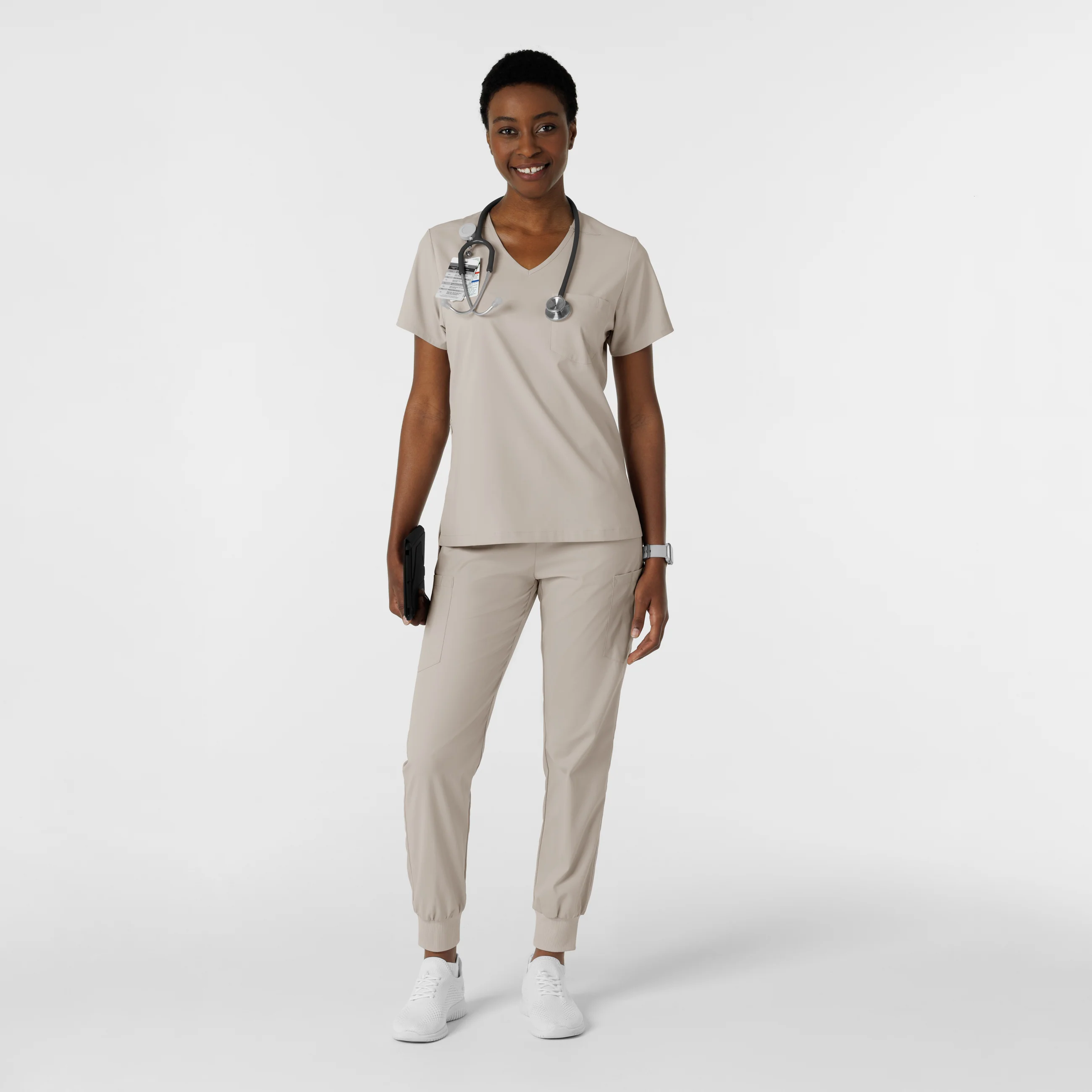 Boundless Women's Tuck-In Scrub Top - Cloud - Image 3