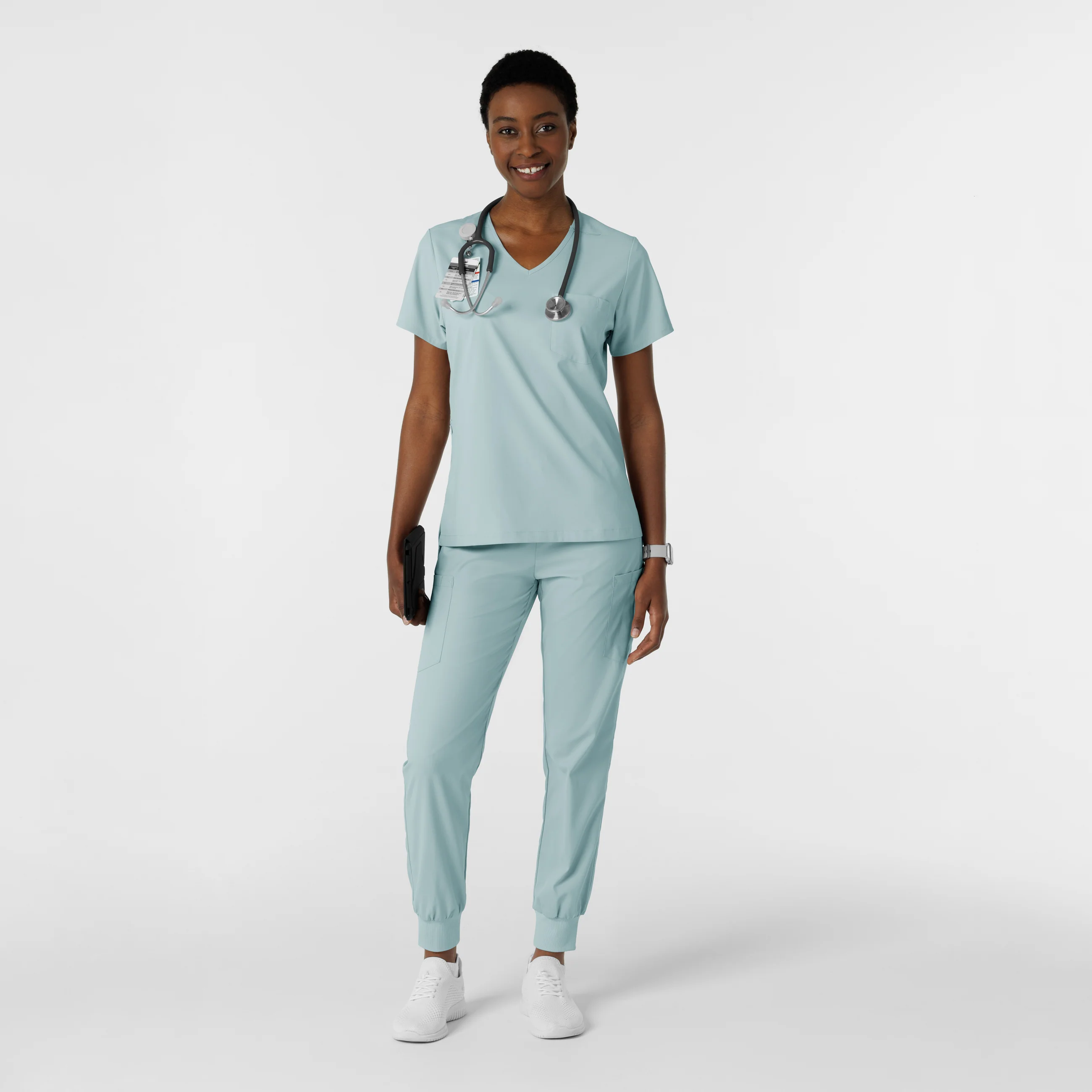 Boundless Women's Tuck-In Scrub Top - Sky Blue - Image 3