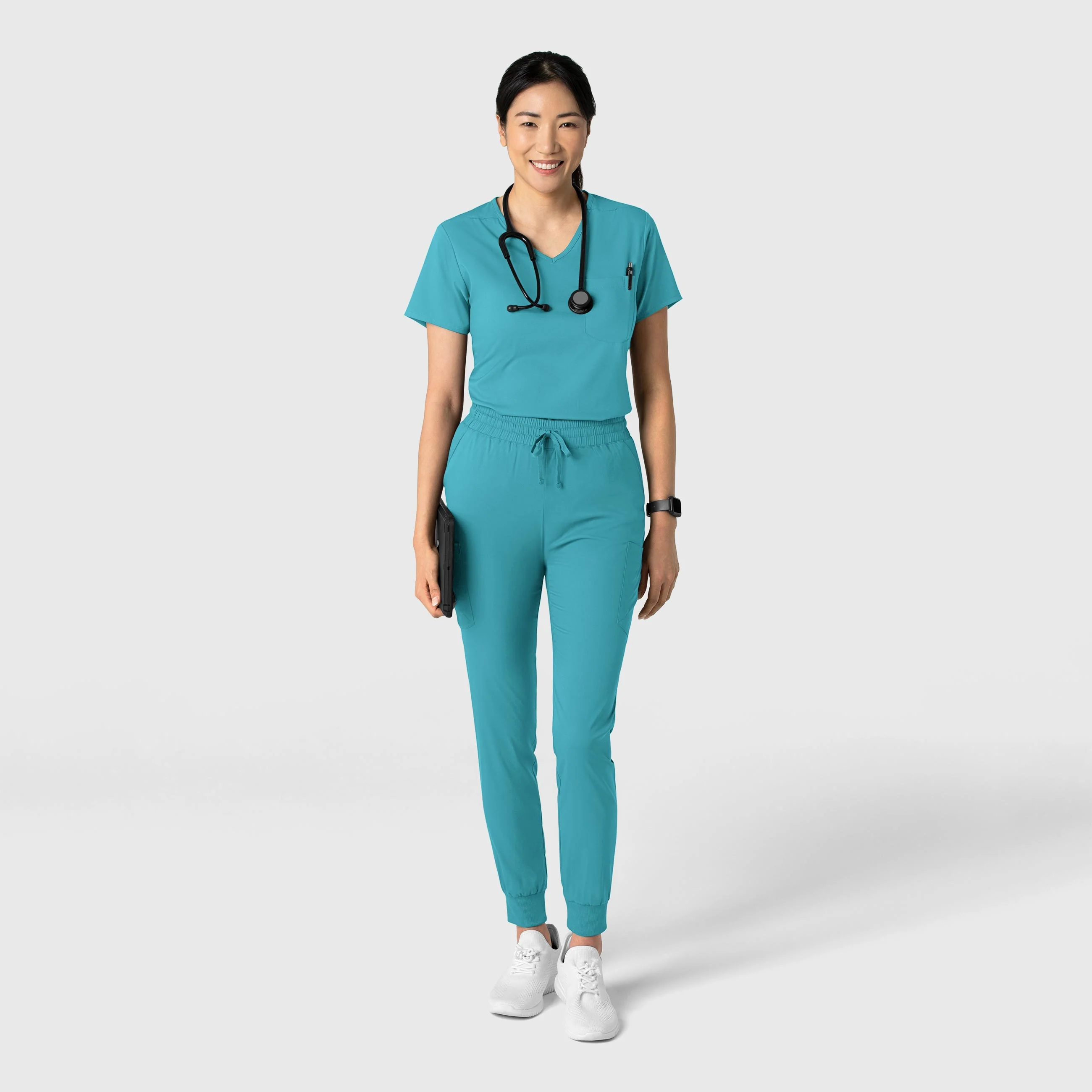 Boundless Women's Tuck-In Scrub Top - Teal - Image 3