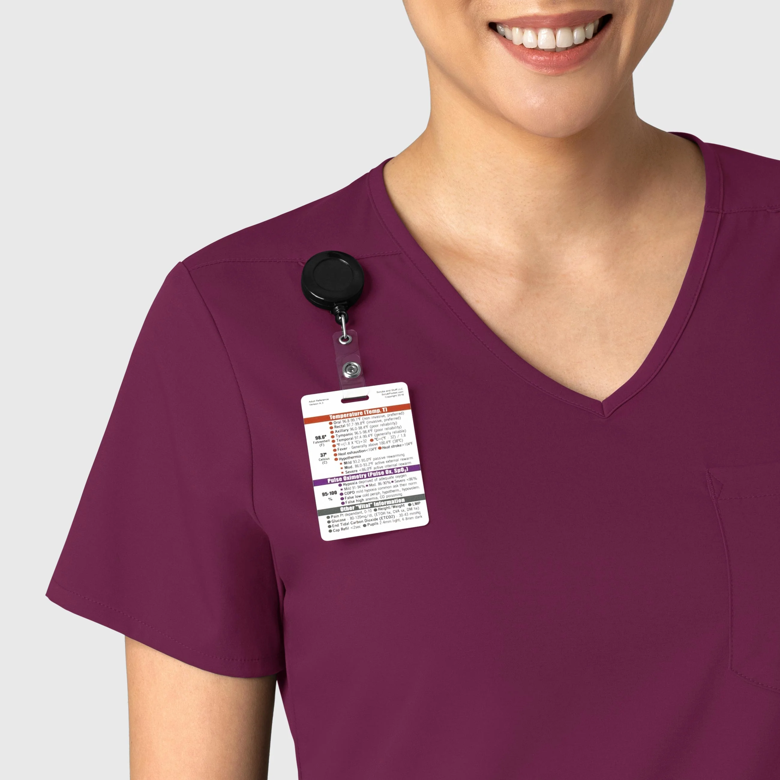 Boundless Women's Tuck-In Scrub Top - Wine - Image 5