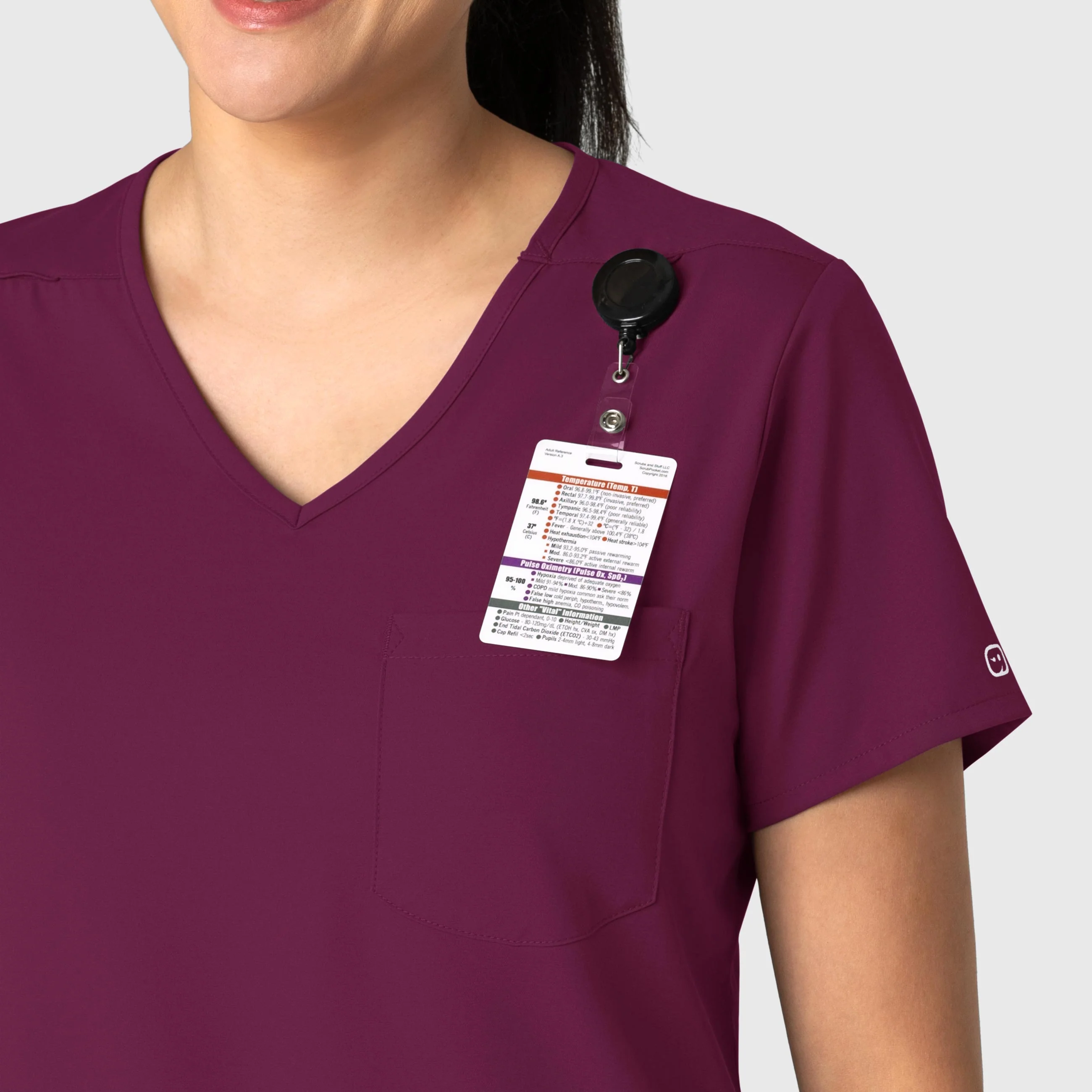 Boundless Women's Tuck-In Scrub Top - Wine - Image 6
