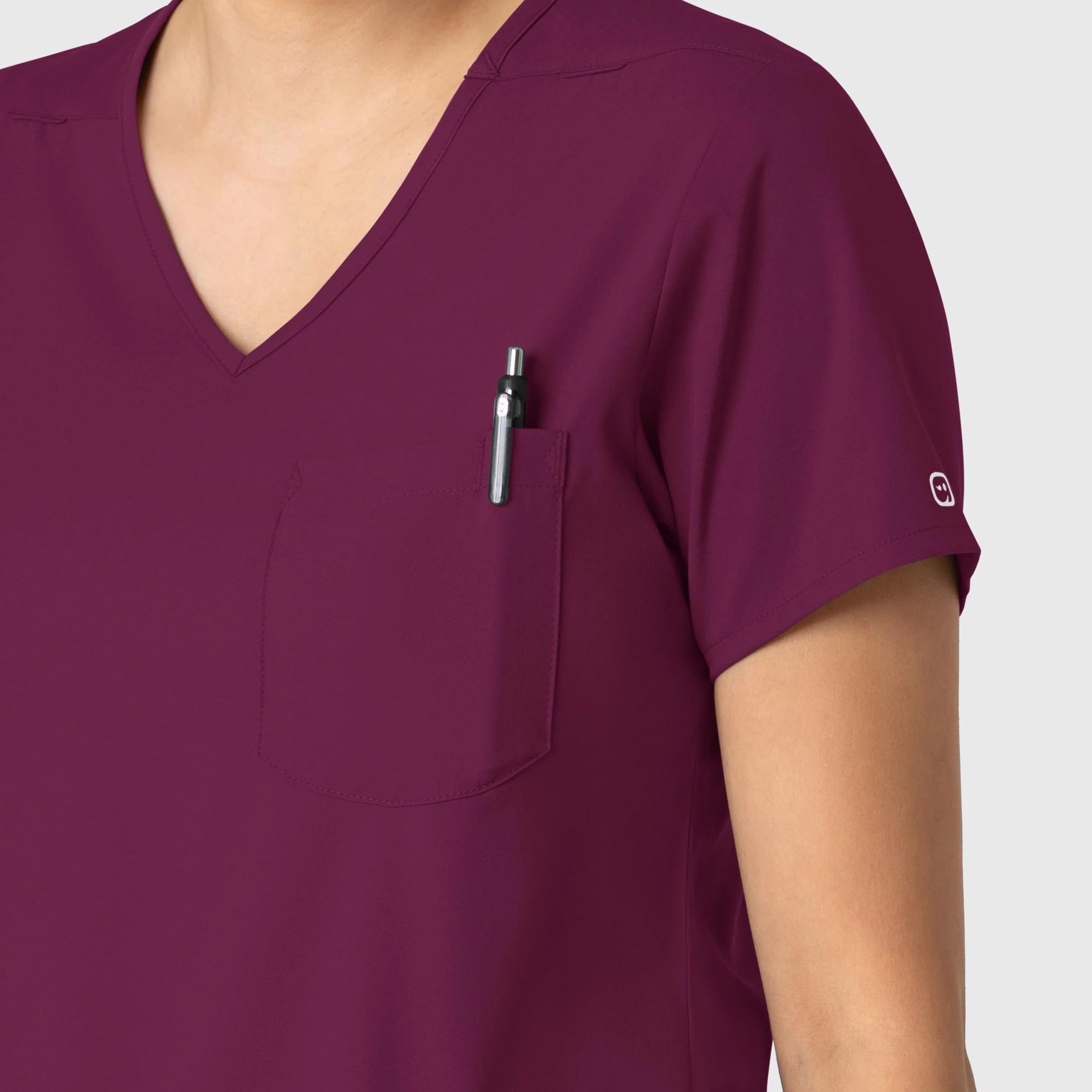 Boundless Women's Tuck-In Scrub Top - Wine - Image 8