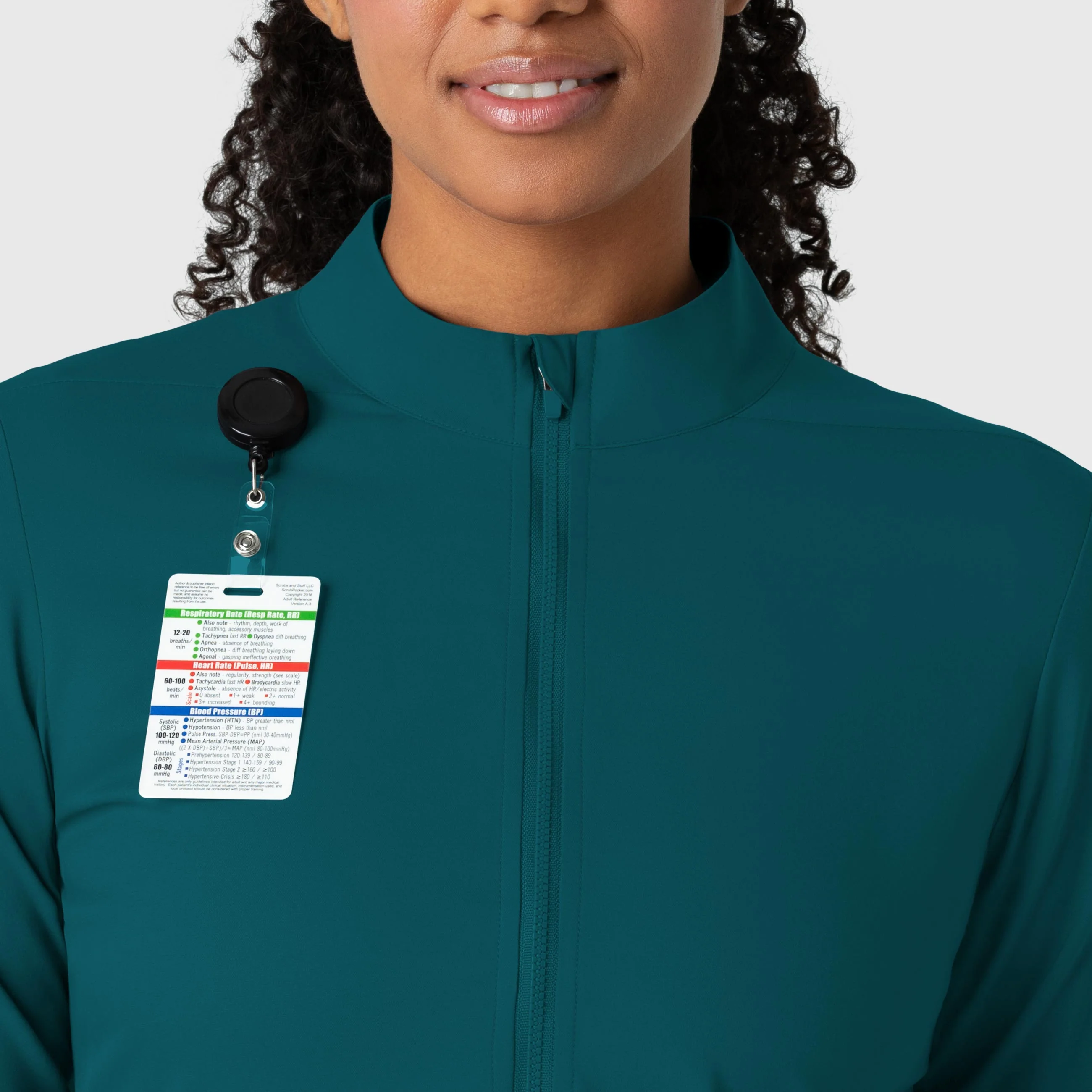 Boundless Women's Warm Up Scrub Jacket - Caribbean - Image 5