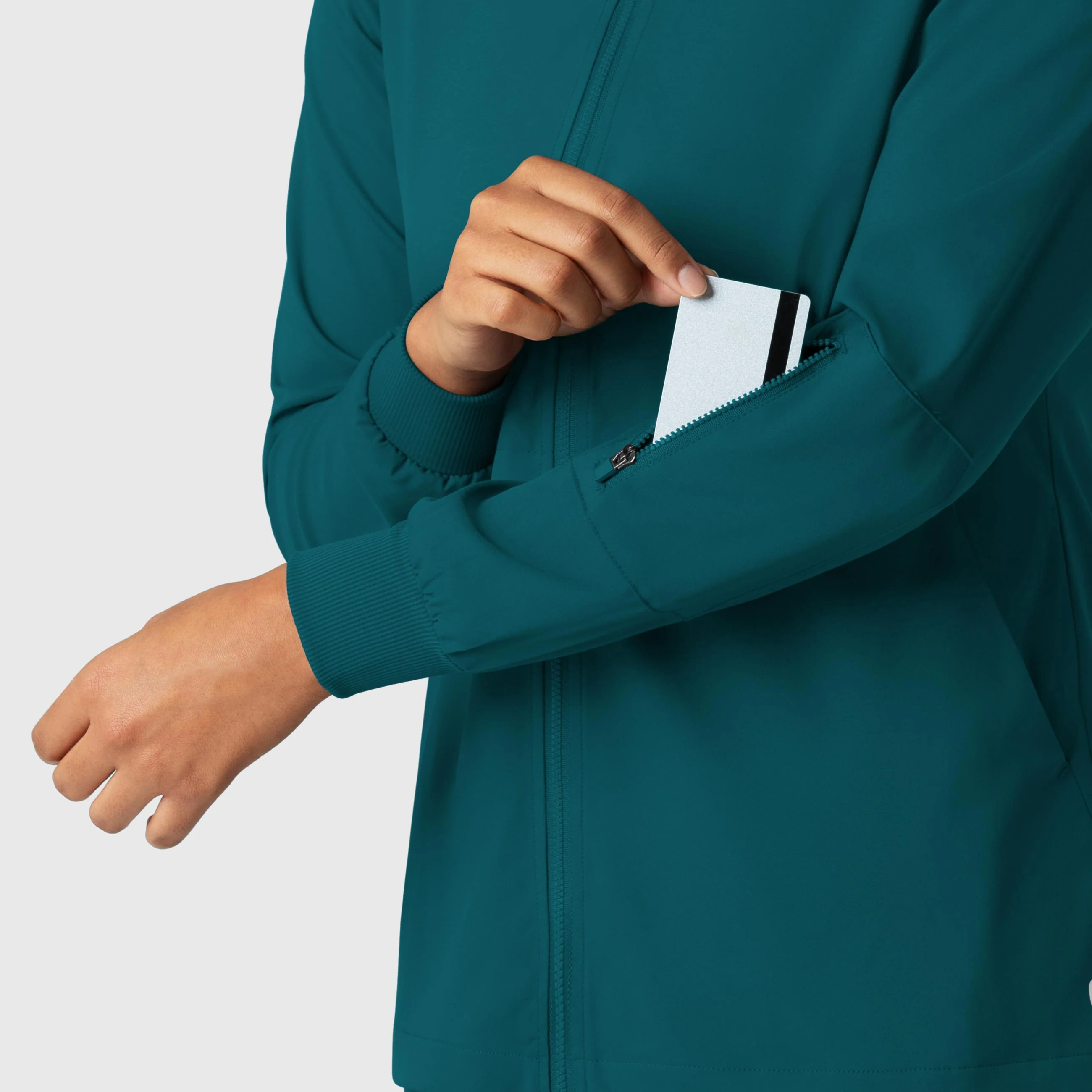 Boundless Women's Warm Up Scrub Jacket - Caribbean - Image 7