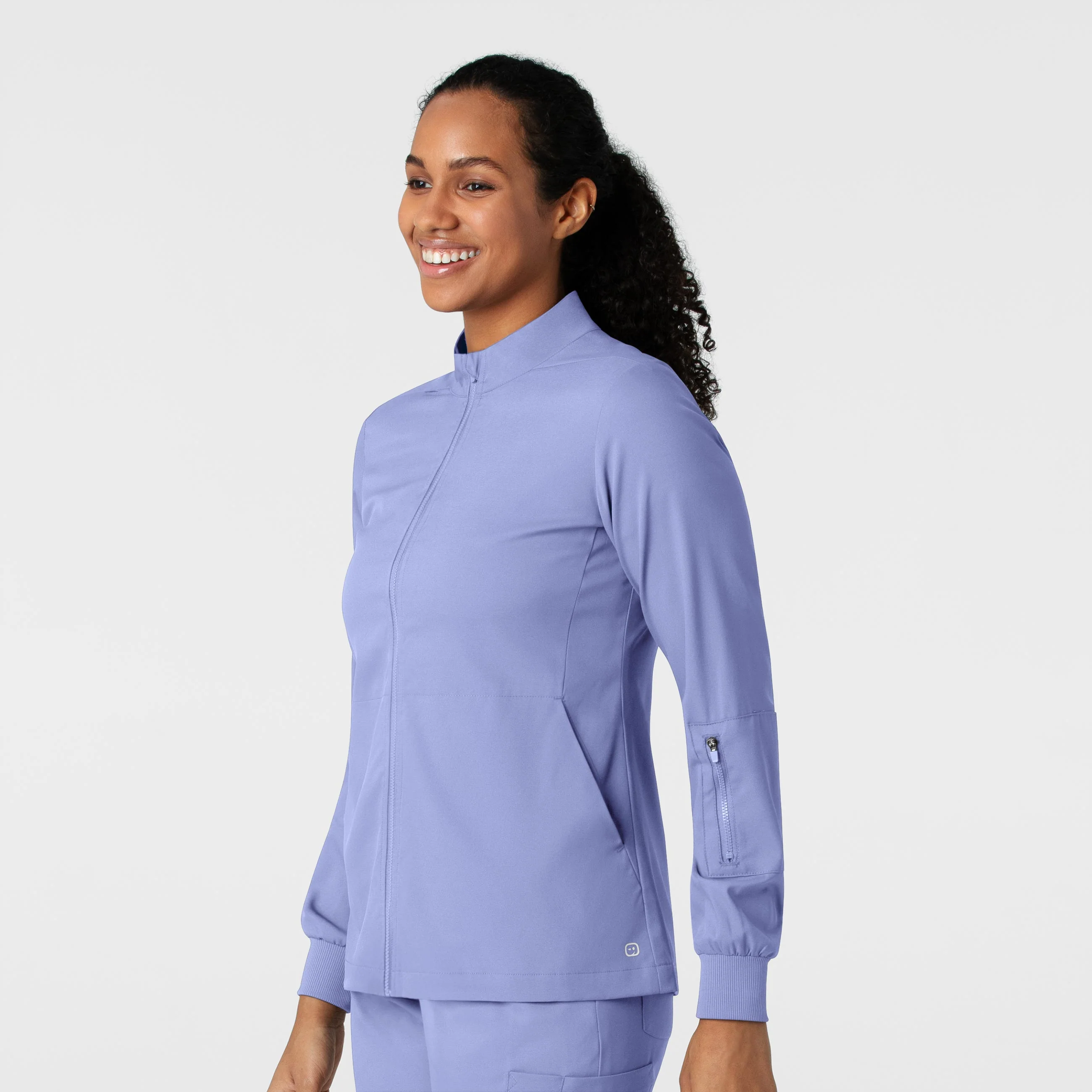 Boundless Women's Warm Up Scrub Jacket - Ceil Blue - Image 4