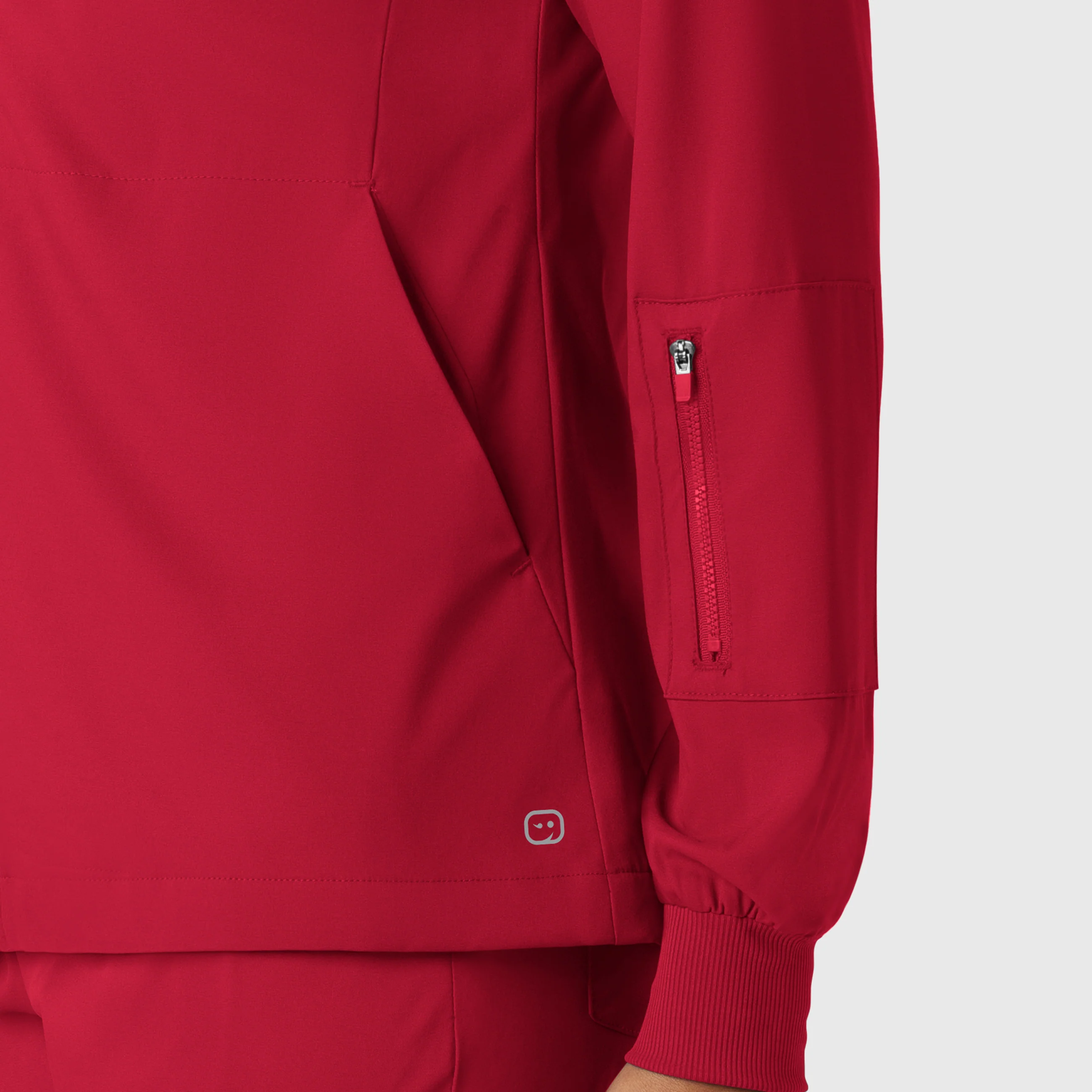 Boundless Women's Warm Up Scrub Jacket - Red - Image 6