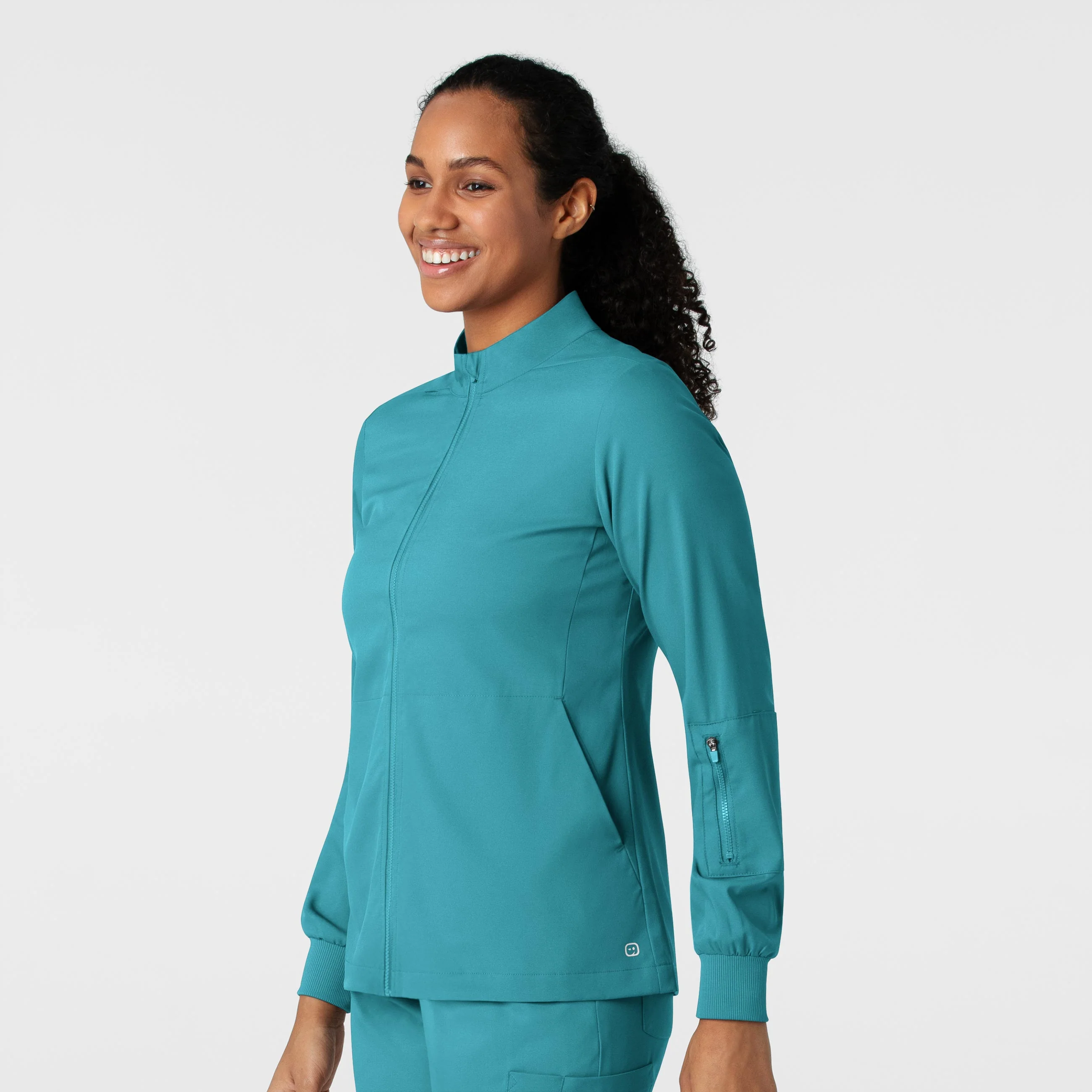 Boundless Women's Warm Up Scrub Jacket - Teal - Image 4