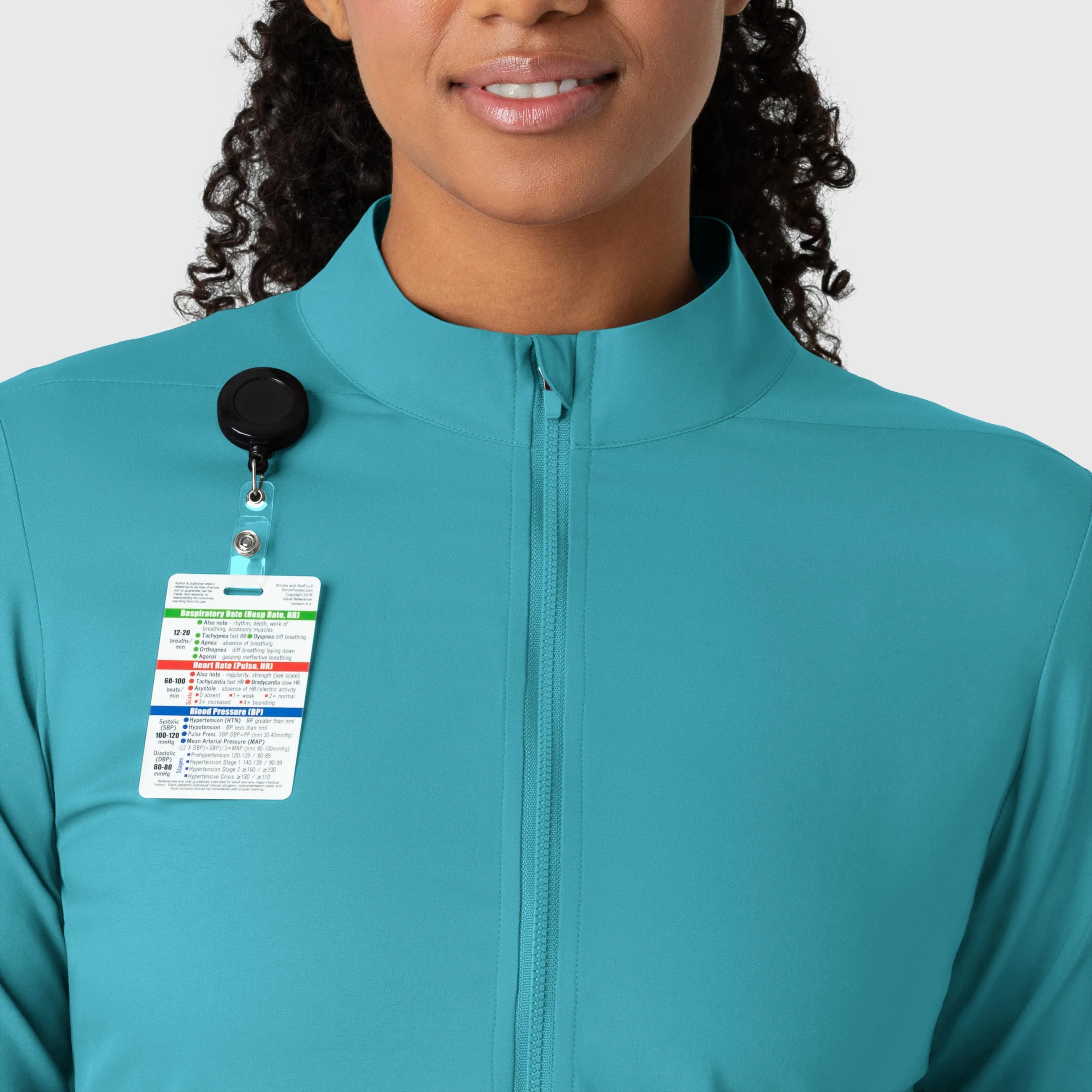 Boundless Women's Warm Up Scrub Jacket - Teal - Image 5